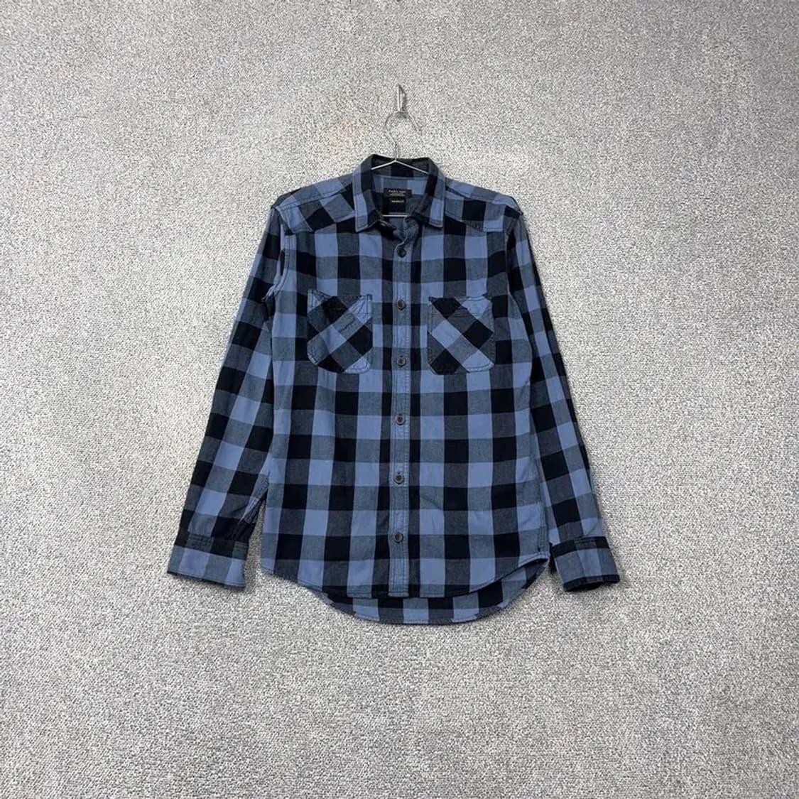 자라 체크 라이트 블루 포켓 셔츠 S 상품이미지1