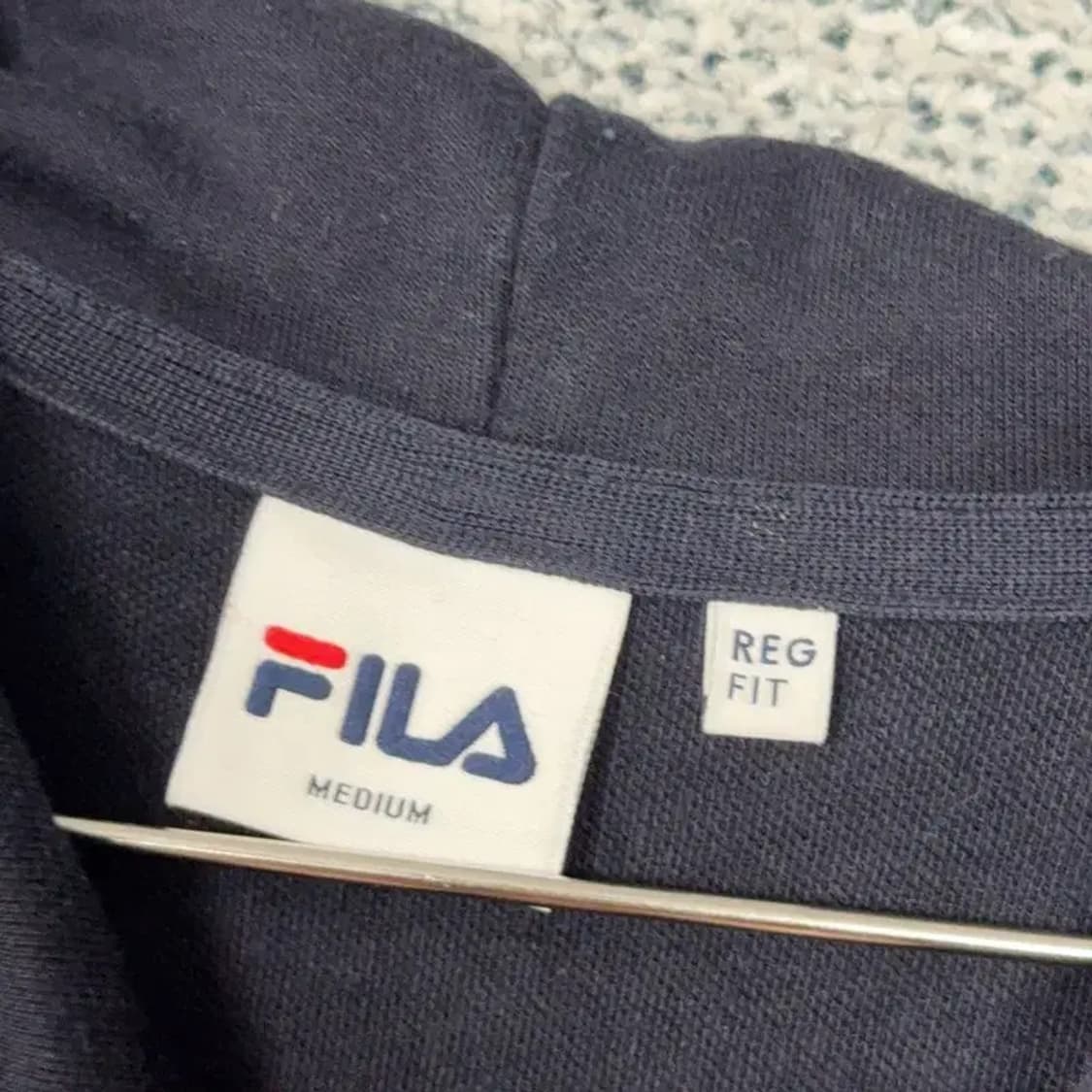 휠라 센터 로고 네이비 후드티 M 상품이미지3