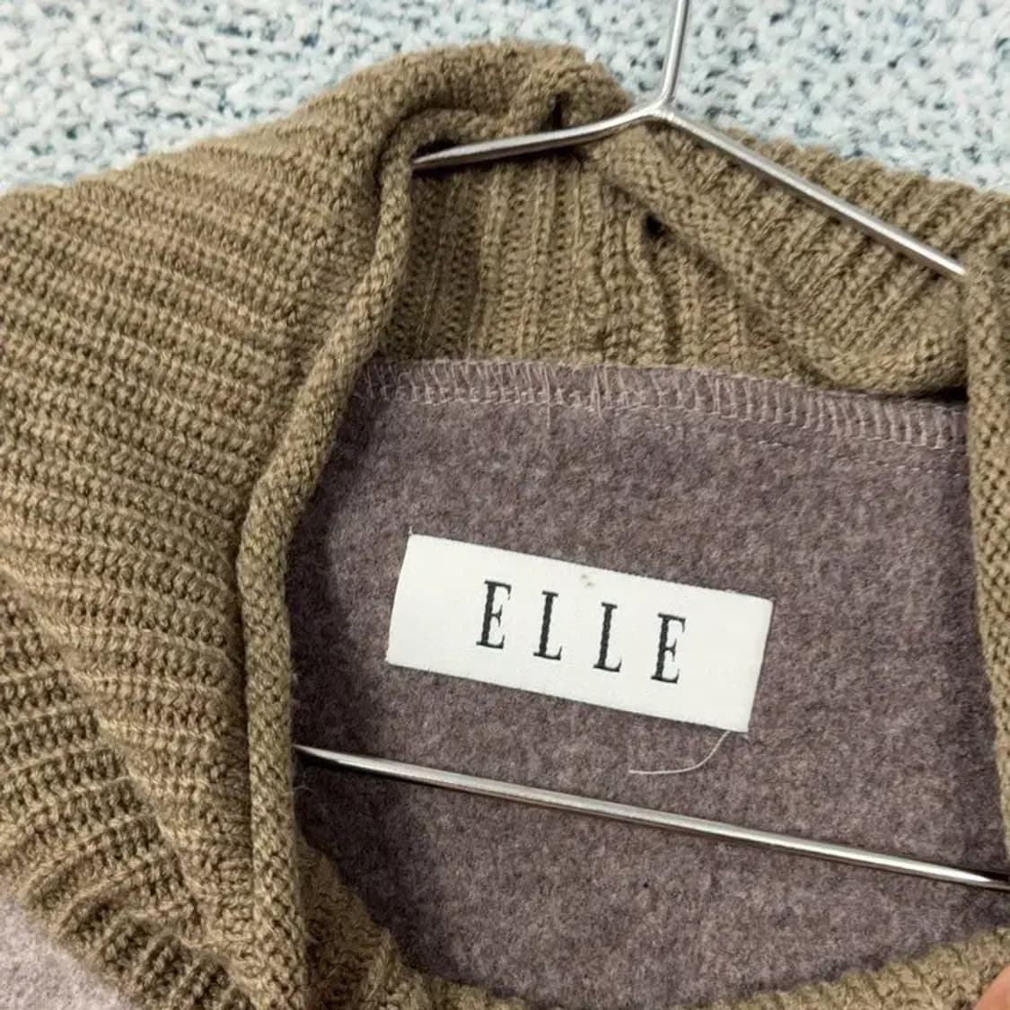 엘르 오버핏 프린팅 브라운 맨투맨 100 상품이미지5