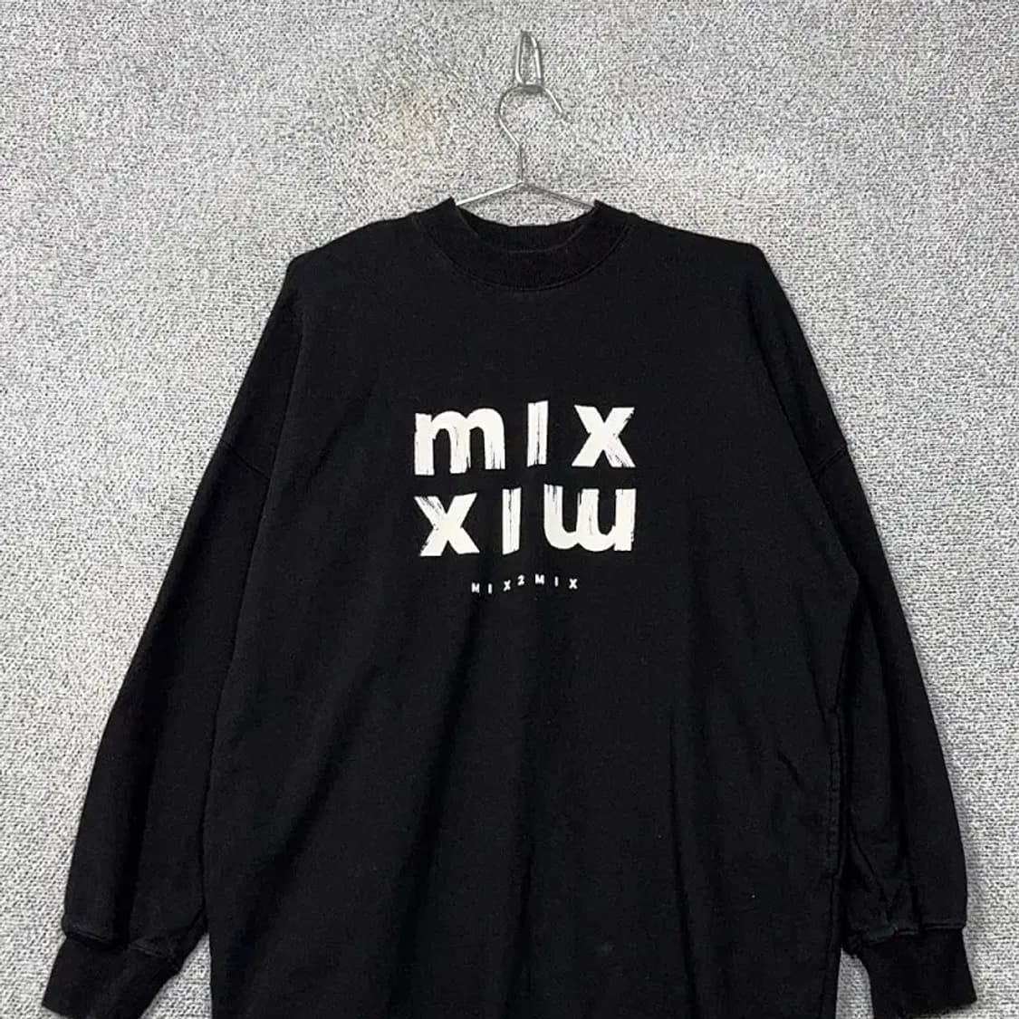 믹스투믹스 프린팅 블랙 맨투맨 원피스 FREE 상품이미지3