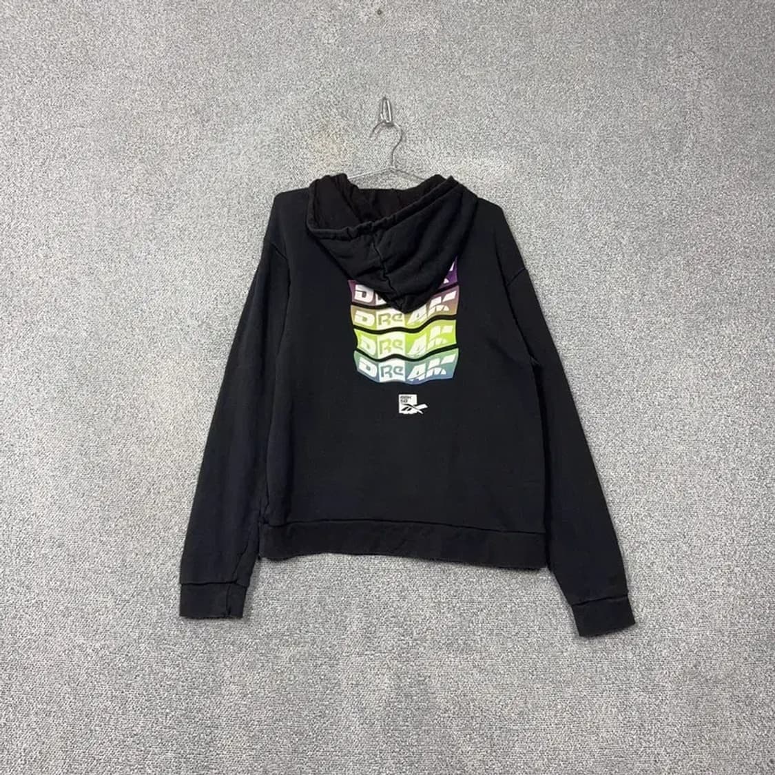 리복 스펠로고 프린팅 블랙 후드티 S 상품이미지2