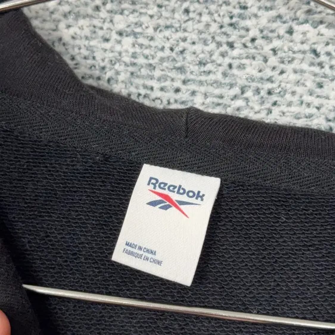 리복 스펠로고 프린팅 블랙 후드티 S 상품이미지4