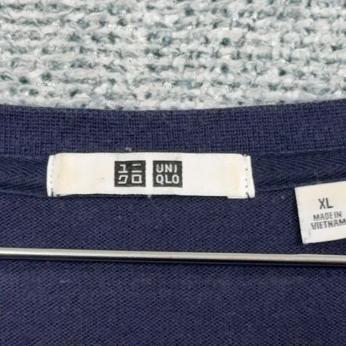 유니클로 스트라이프 네이비 긴팔 티 XL 상품이미지3