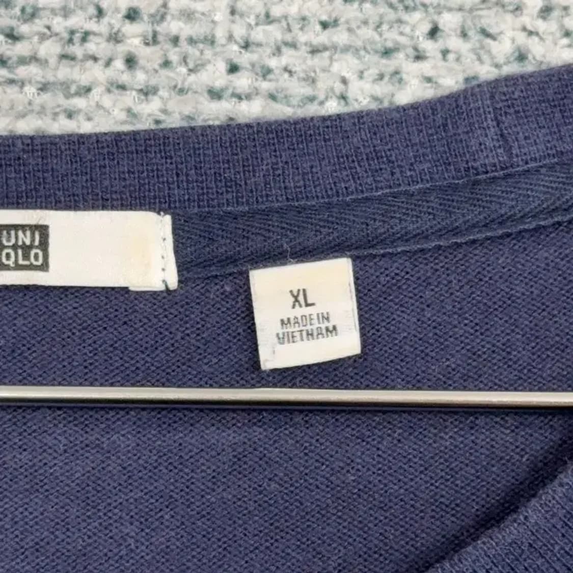 유니클로 스트라이프 네이비 긴팔 티 XL 상품이미지4