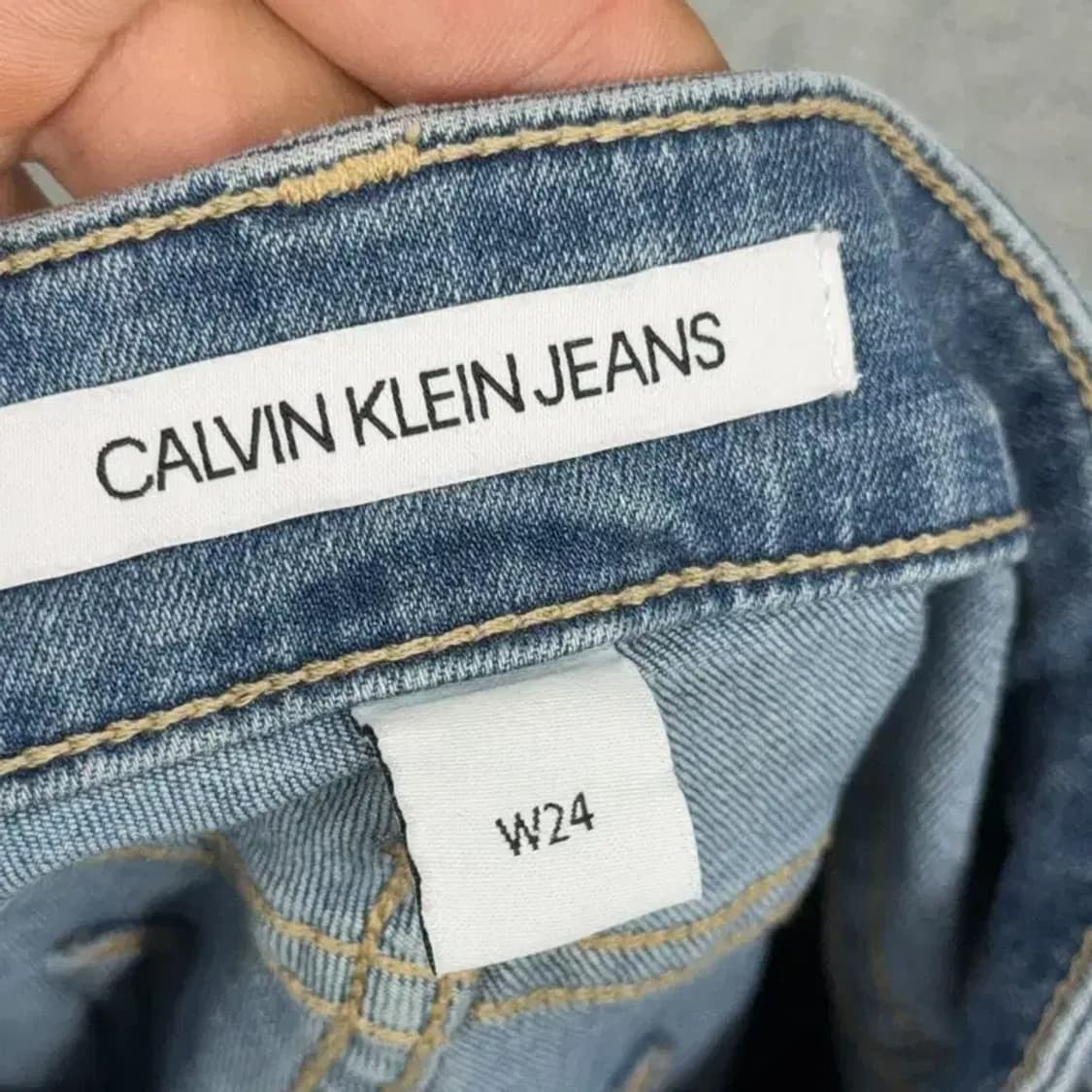 캘빈클라인 블루 워싱 캐주얼 연청 부츠컷 청바지 W24 상품이미지7