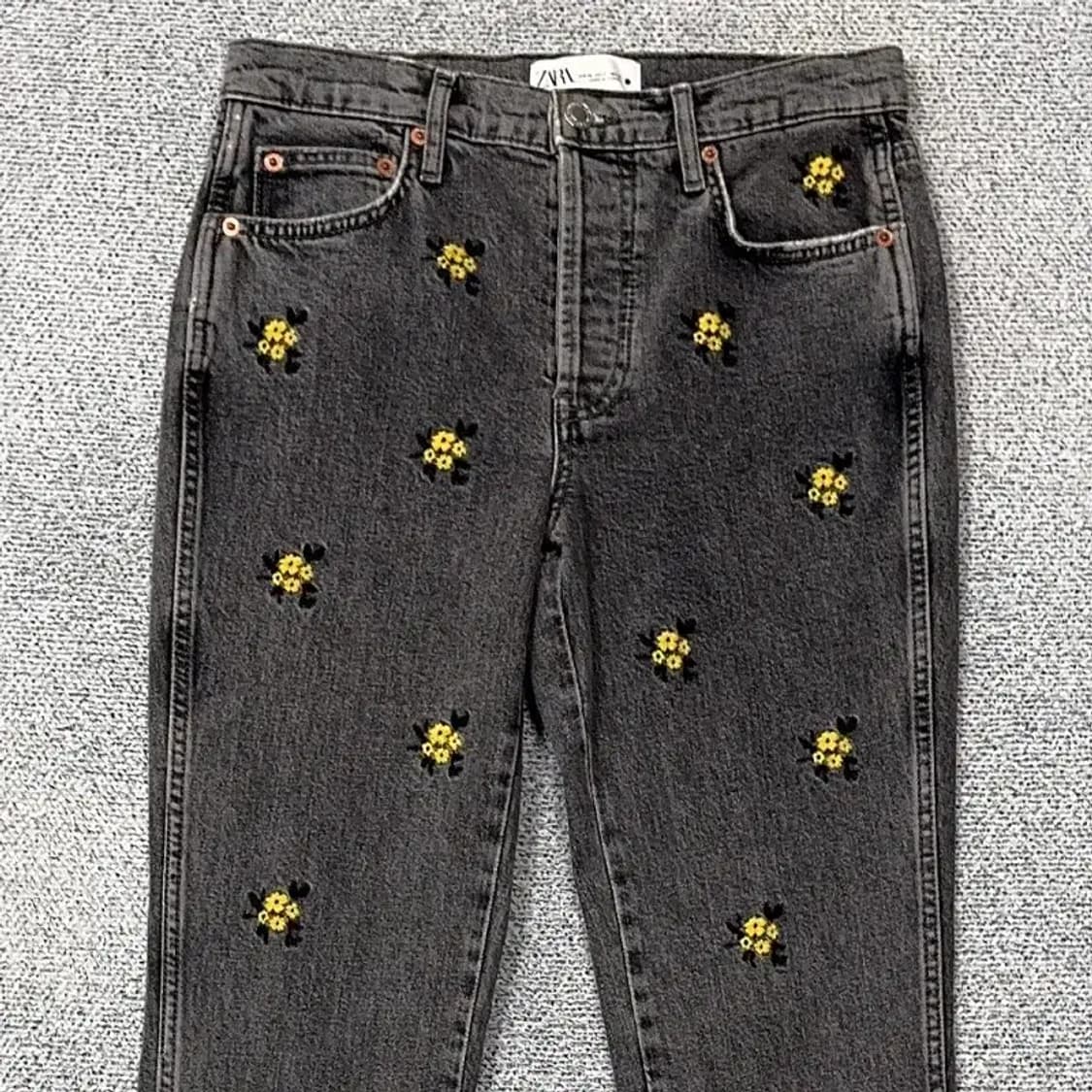 자라 플라워 자수 여성 흑청바지 26 상품이미지3