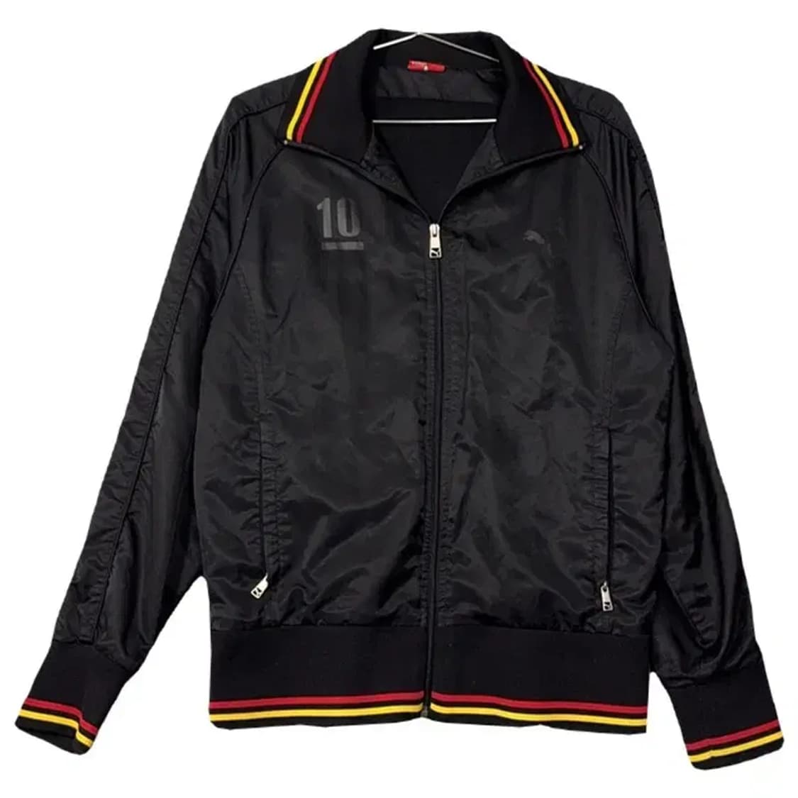 푸마 블랙 유광 퀄팅 트랙탑 집업 저지 L 상품이미지1