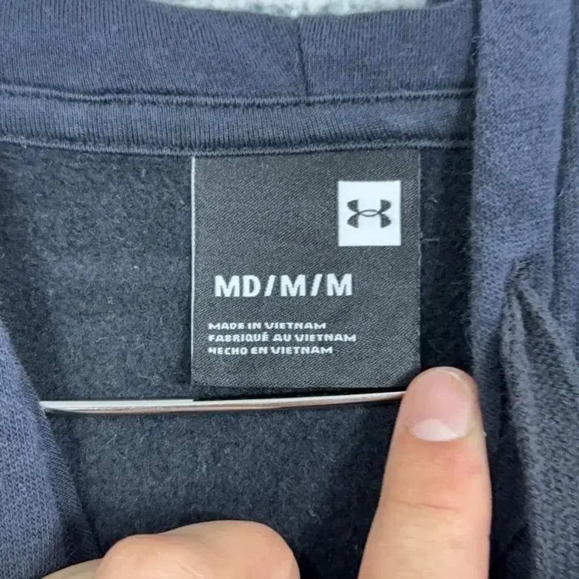 언더아머 프린팅 네이비 후드티 MD/M/M 상품이미지3