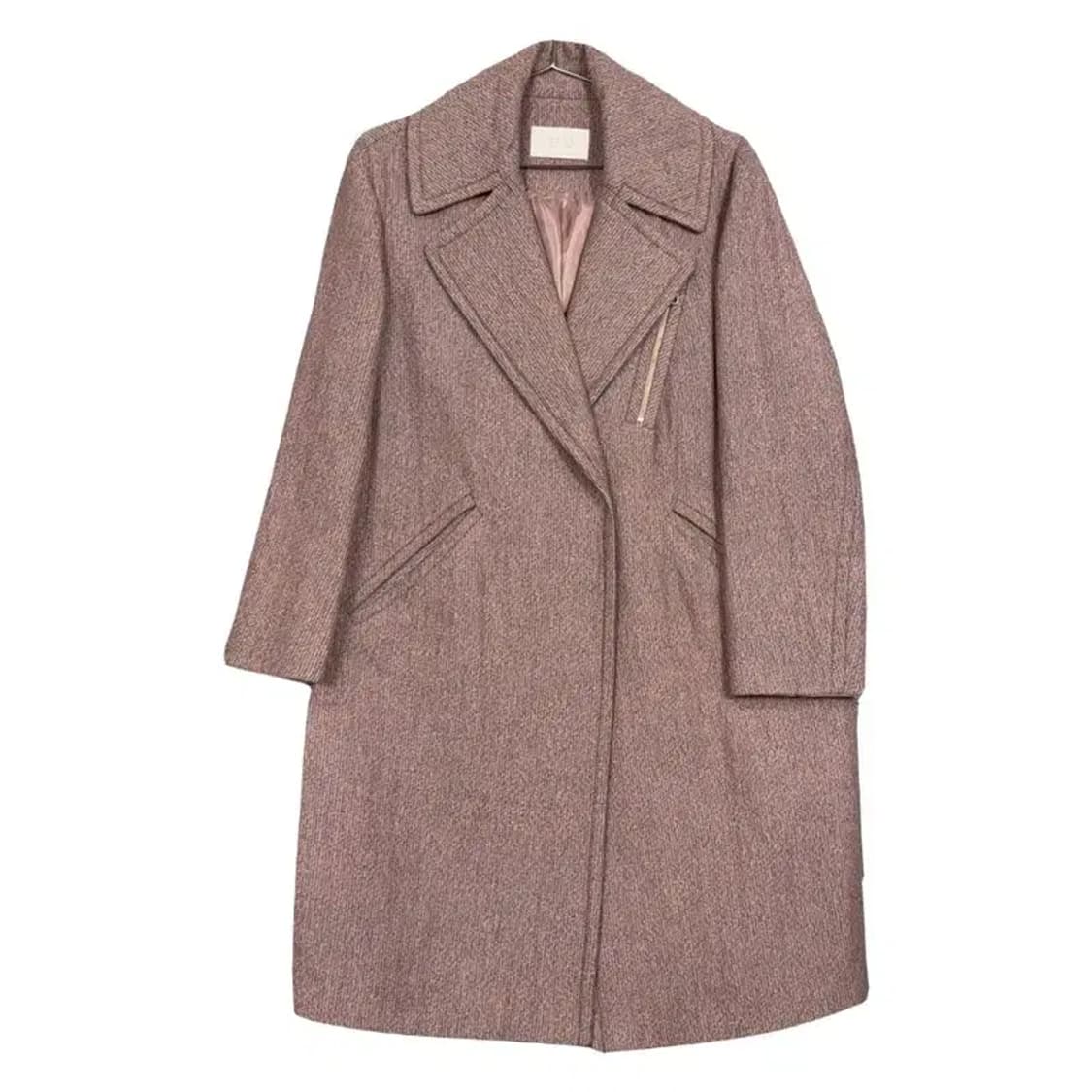 시슬리 라이트 핑크 아크릴 원버튼 롱 코트 76-90-155 상품이미지1