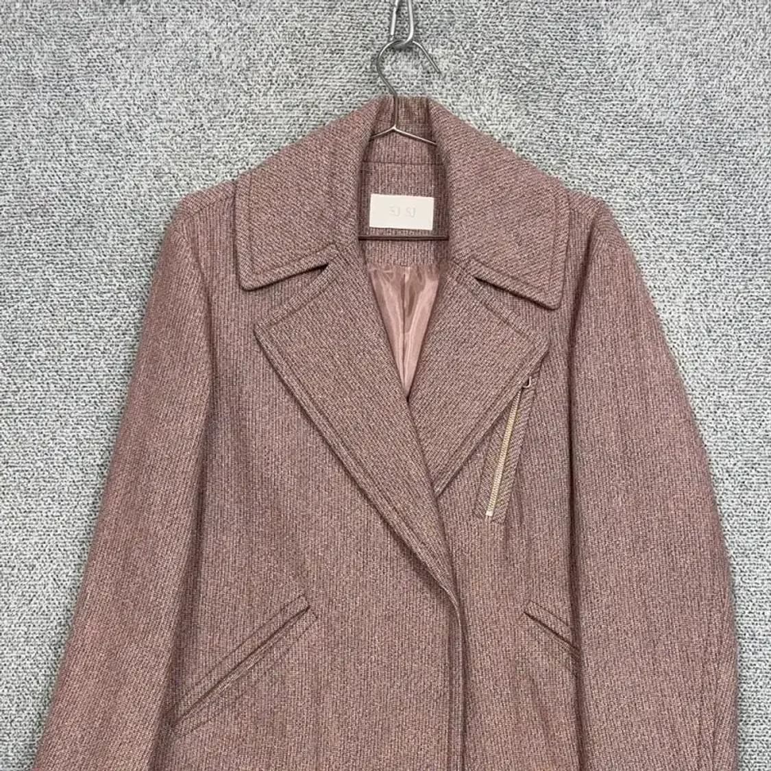 시슬리 라이트 핑크 아크릴 원버튼 롱 코트 76-90-155 상품이미지3