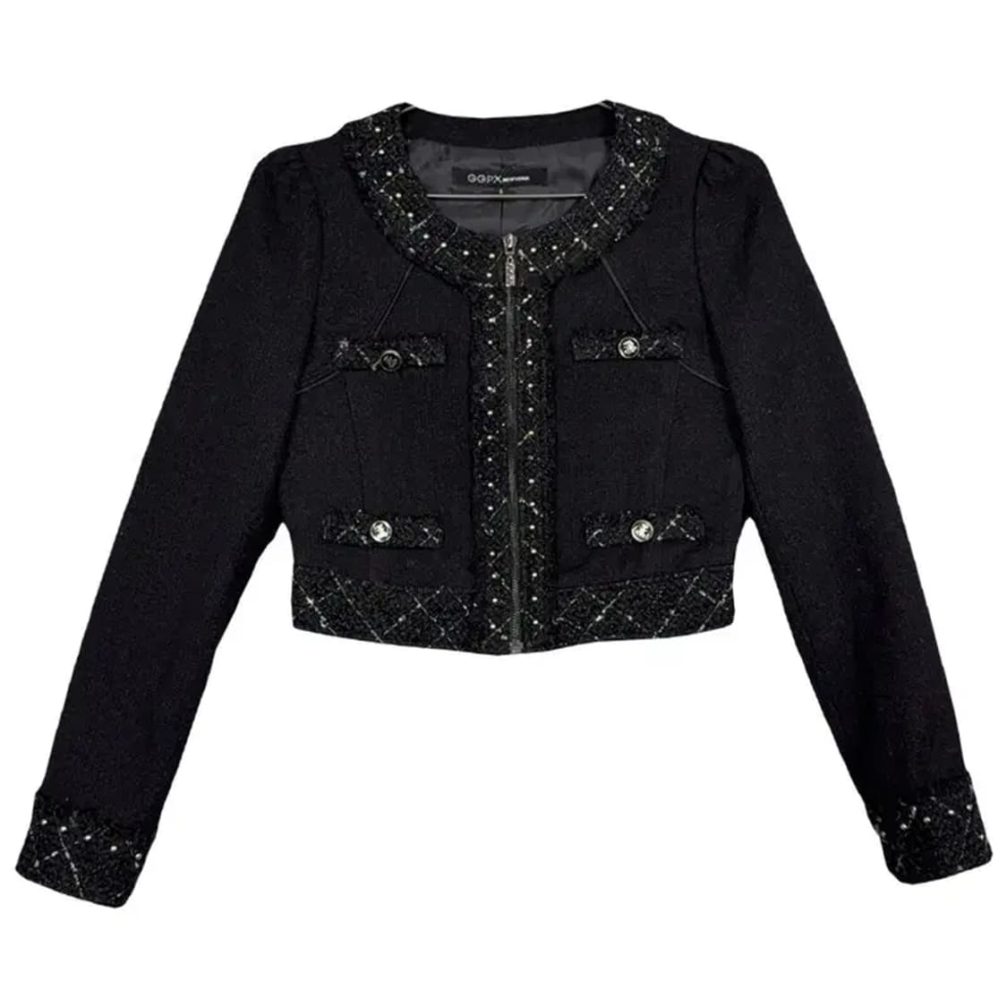GGPX 여성 크롭 트위드 자켓 블레이저 S 상품이미지1