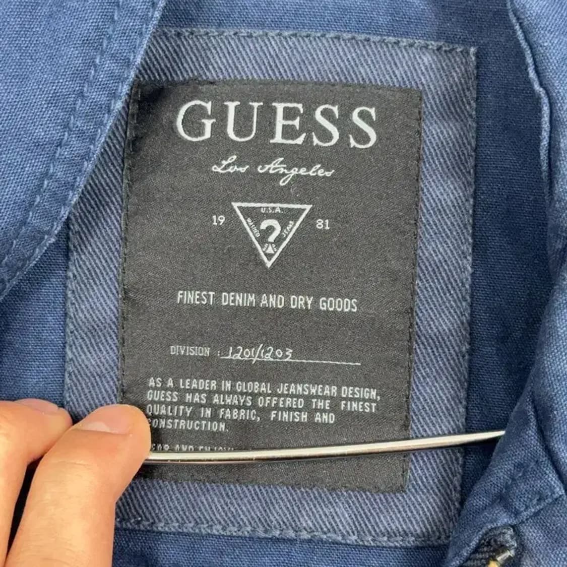 게스 네이비 빈티지 코튼 자켓 M 상품이미지3