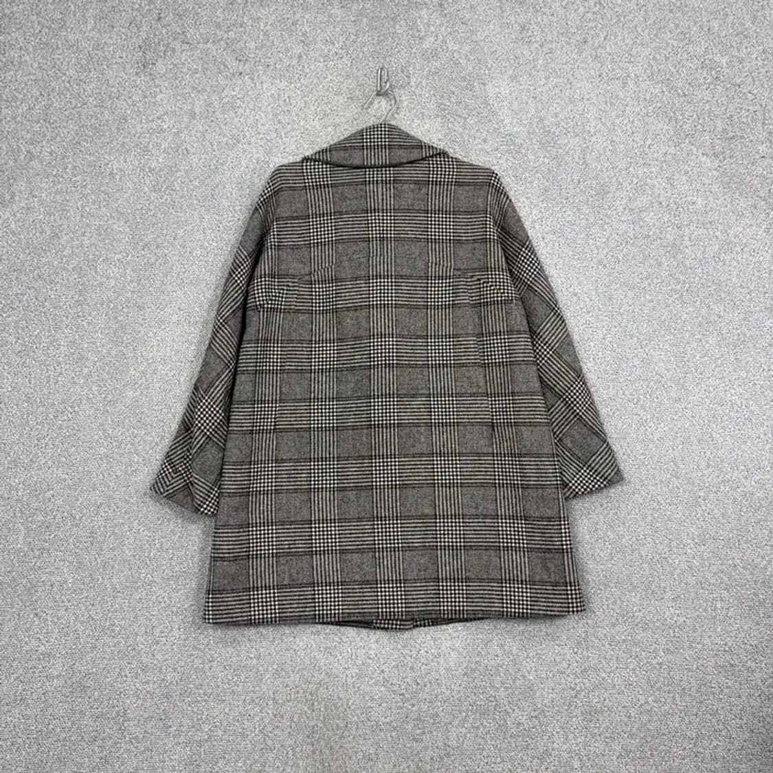 레노마 체크 그레이 울 롱 코트 6 상품이미지2