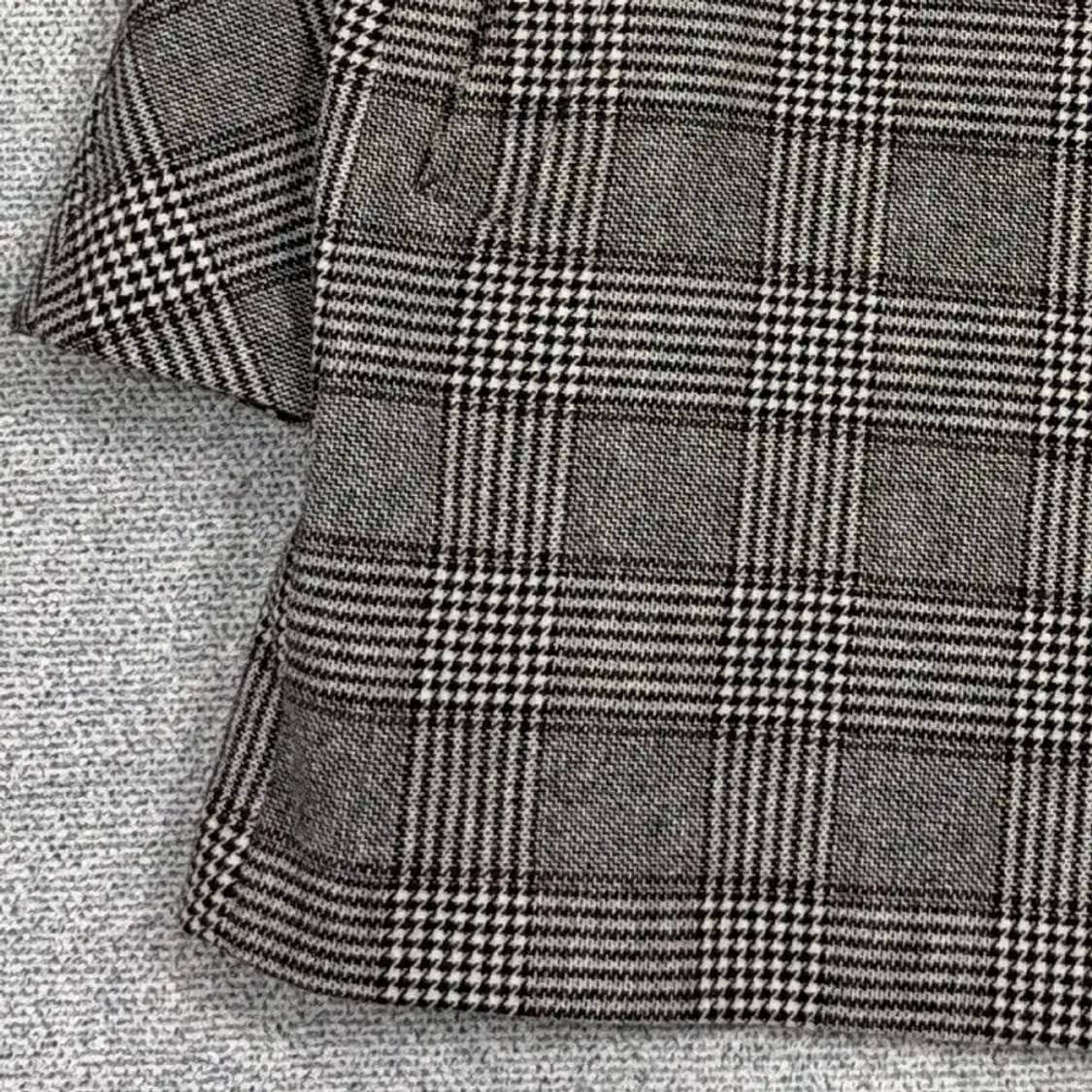 레노마 체크 그레이 울 롱 코트 6 상품이미지3