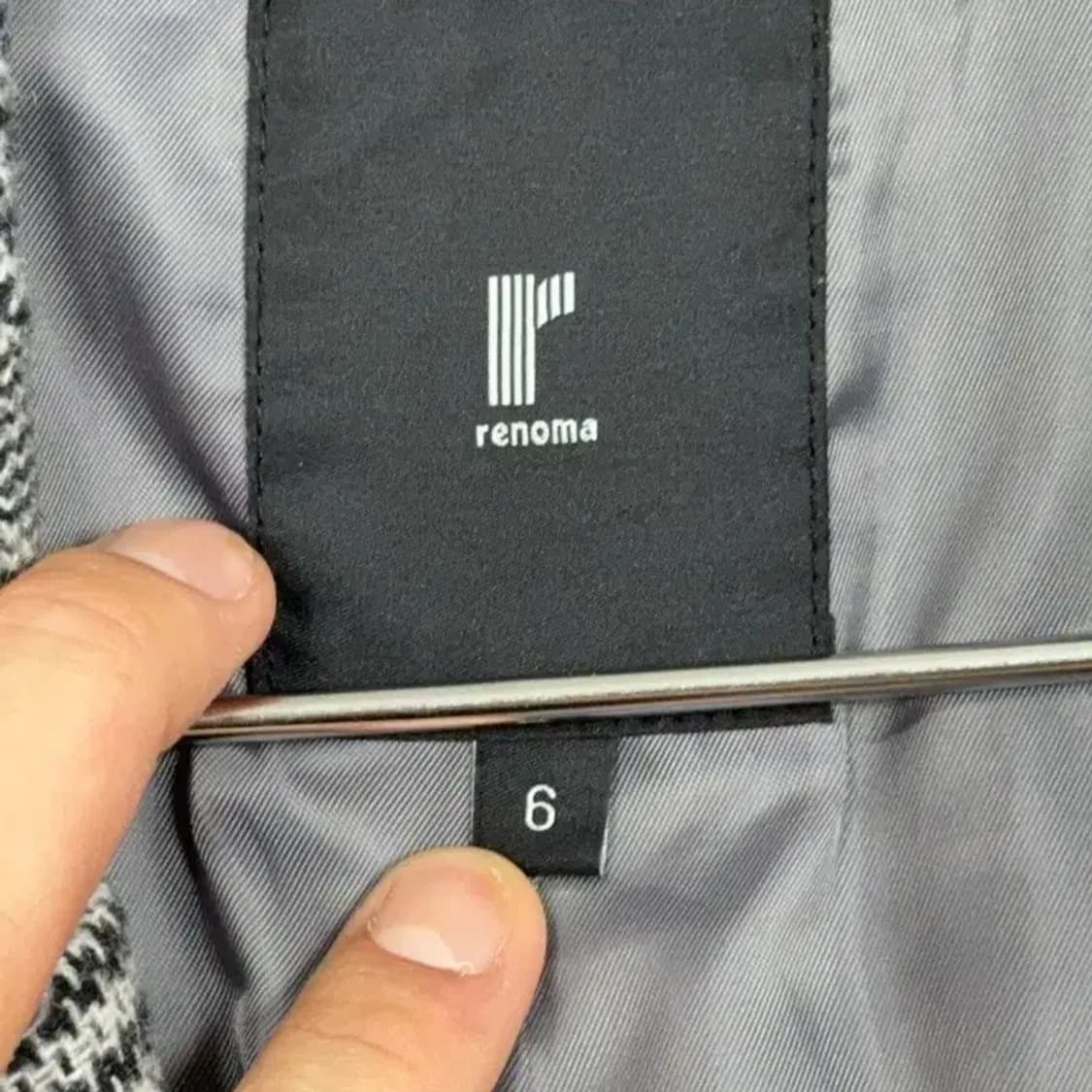 레노마 체크 그레이 울 롱 코트 6 상품이미지5