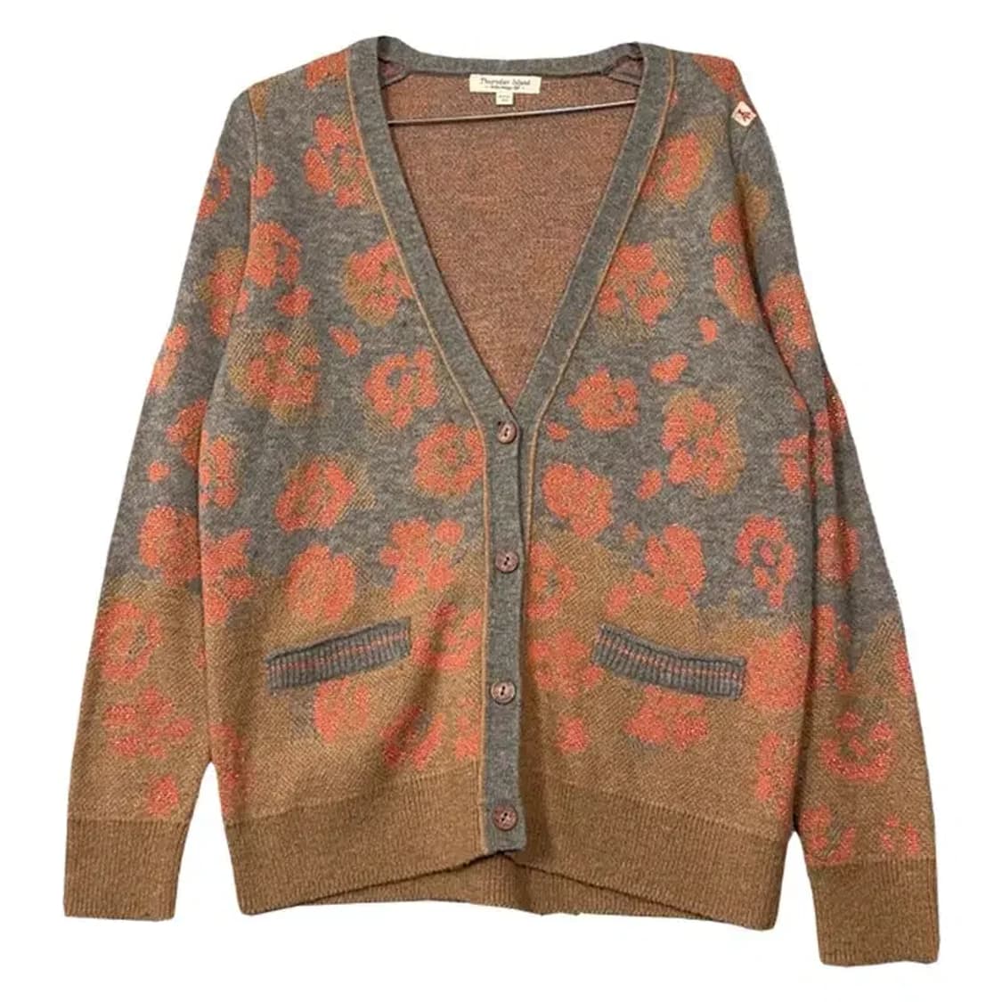 써스데이아일랜드 플라워 패턴 아크릴 니트 가디건 85(S) 상품이미지1