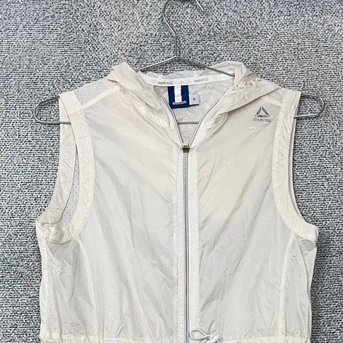 리복 화이트 기능성 롱 바람막이 조끼 S 상품이미지3
