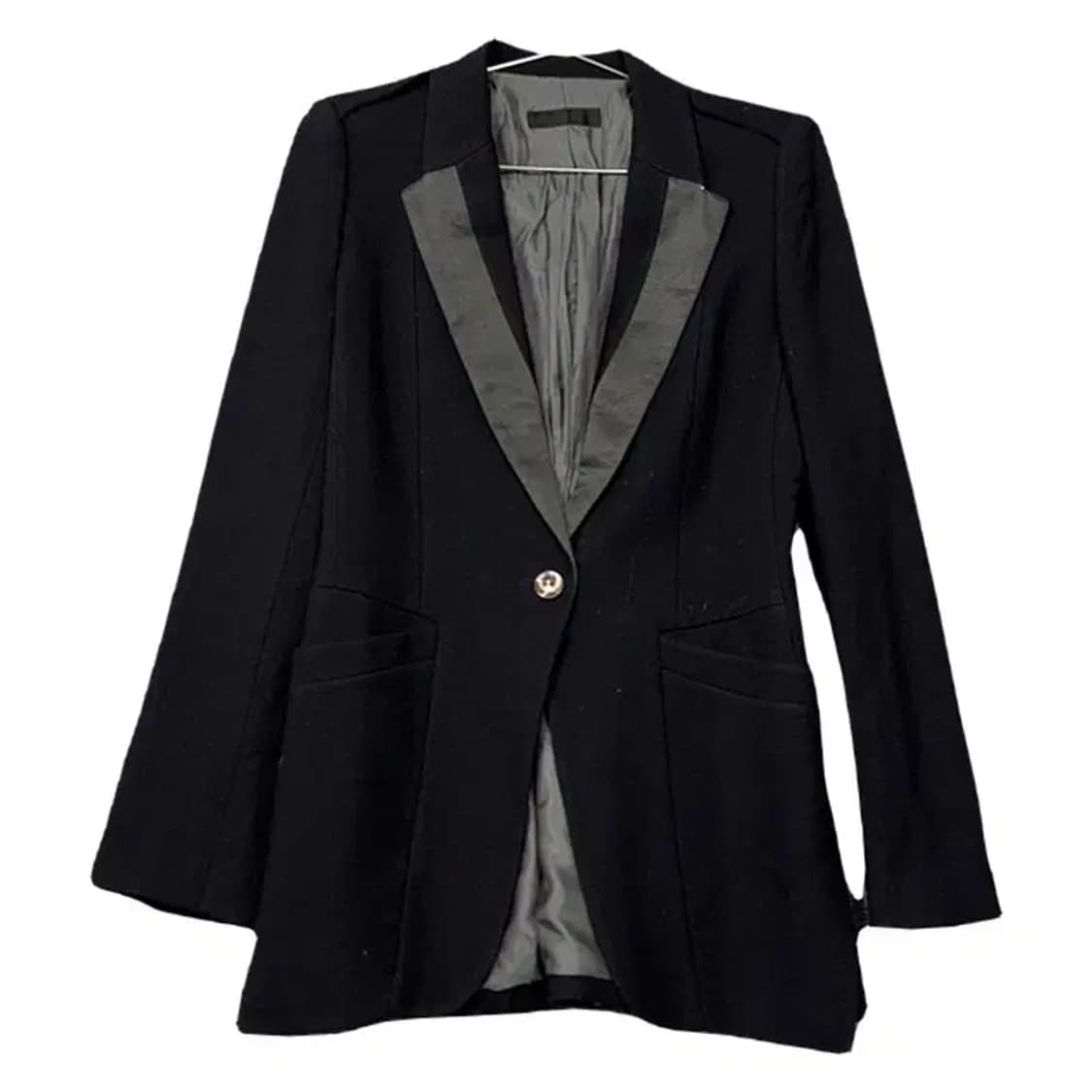 시스템 블랙 원버튼 클래식 롱 블레이저 82-94-160 상품이미지1