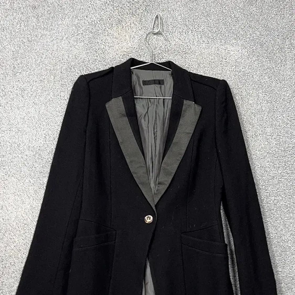 시스템 블랙 원버튼 클래식 롱 블레이저 82-94-160 상품이미지3