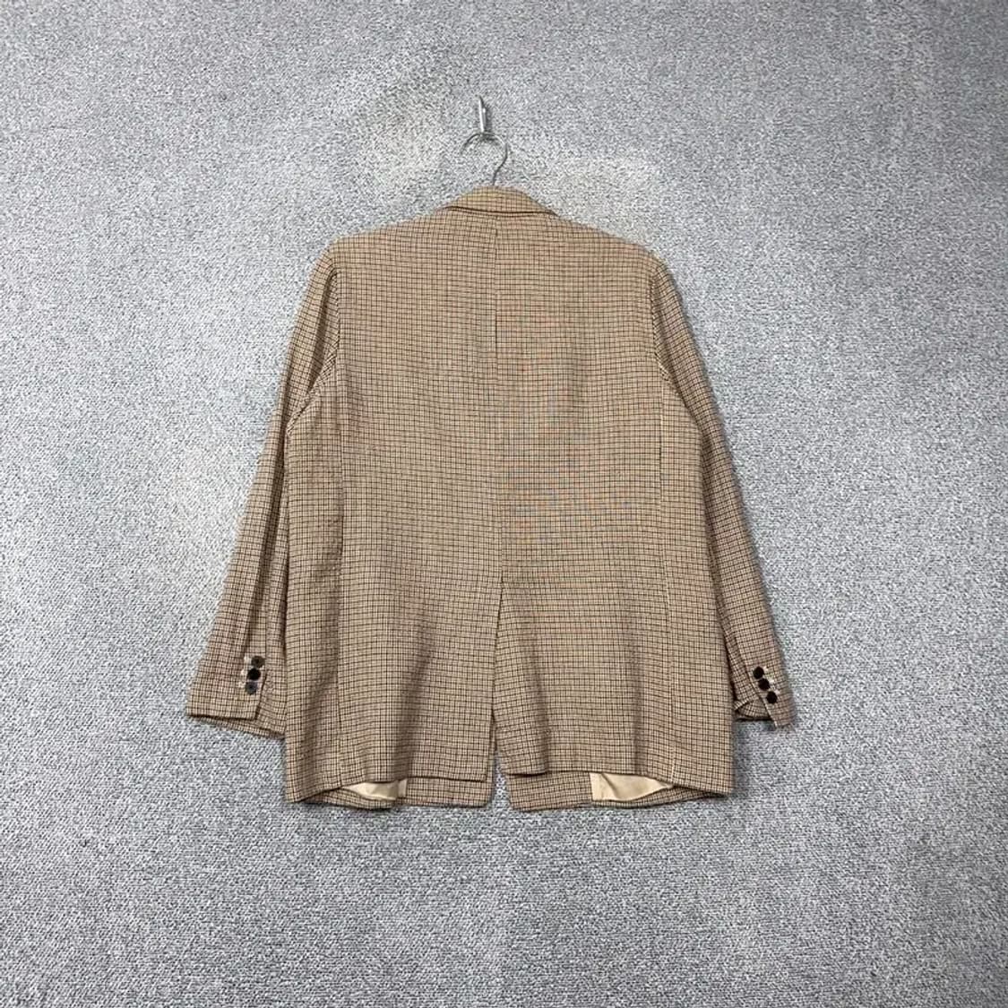 에잇세컨즈 체크 베이지 원버튼 린넨 블레이저 M 상품이미지2