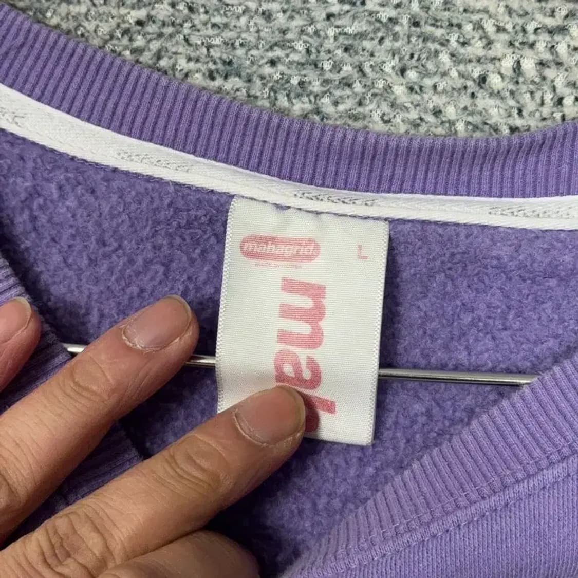 마하그리드 프린팅 연퍼플 맨투맨 L 상품이미지3