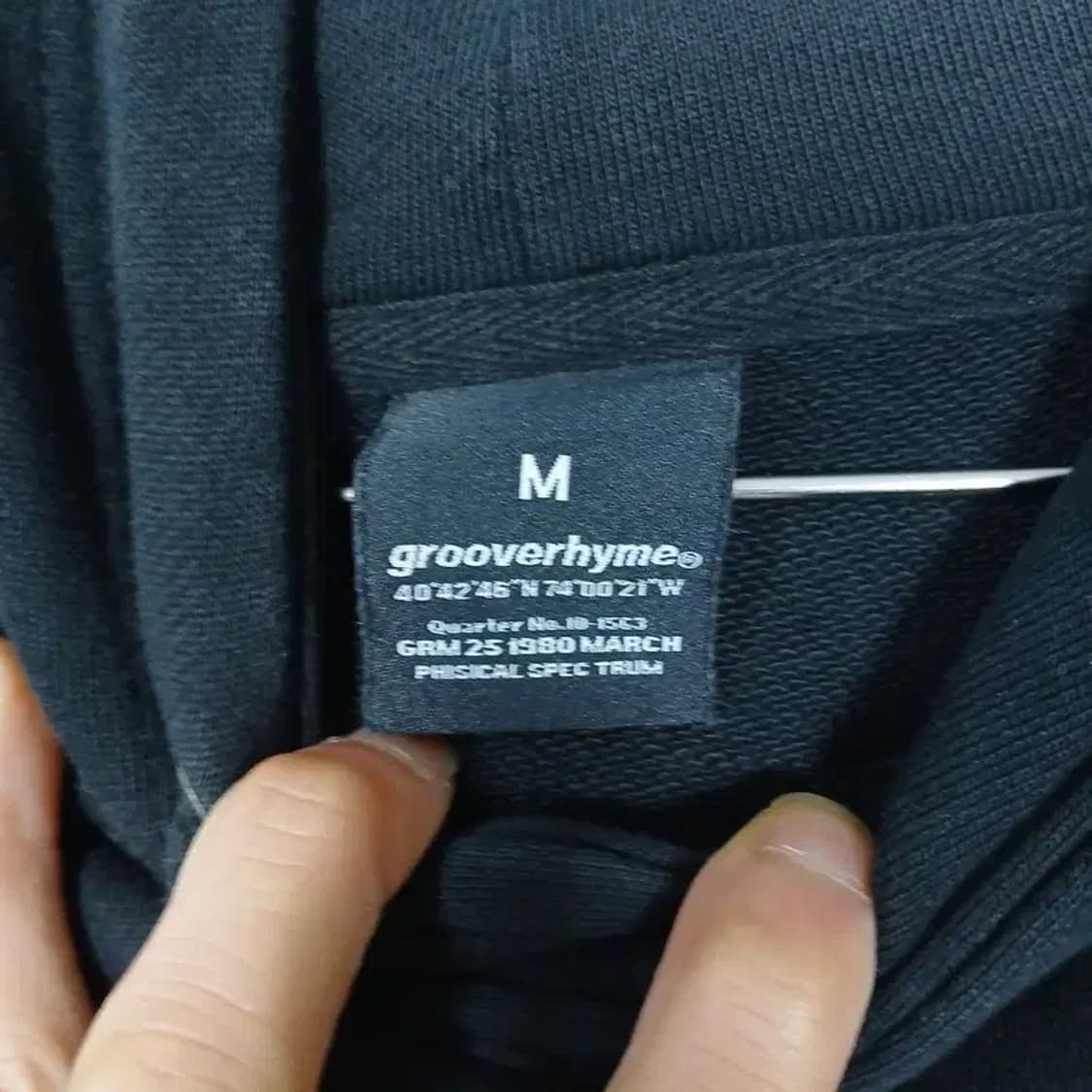 그루브라임 백로고 블랙 후드티 M 상품이미지3