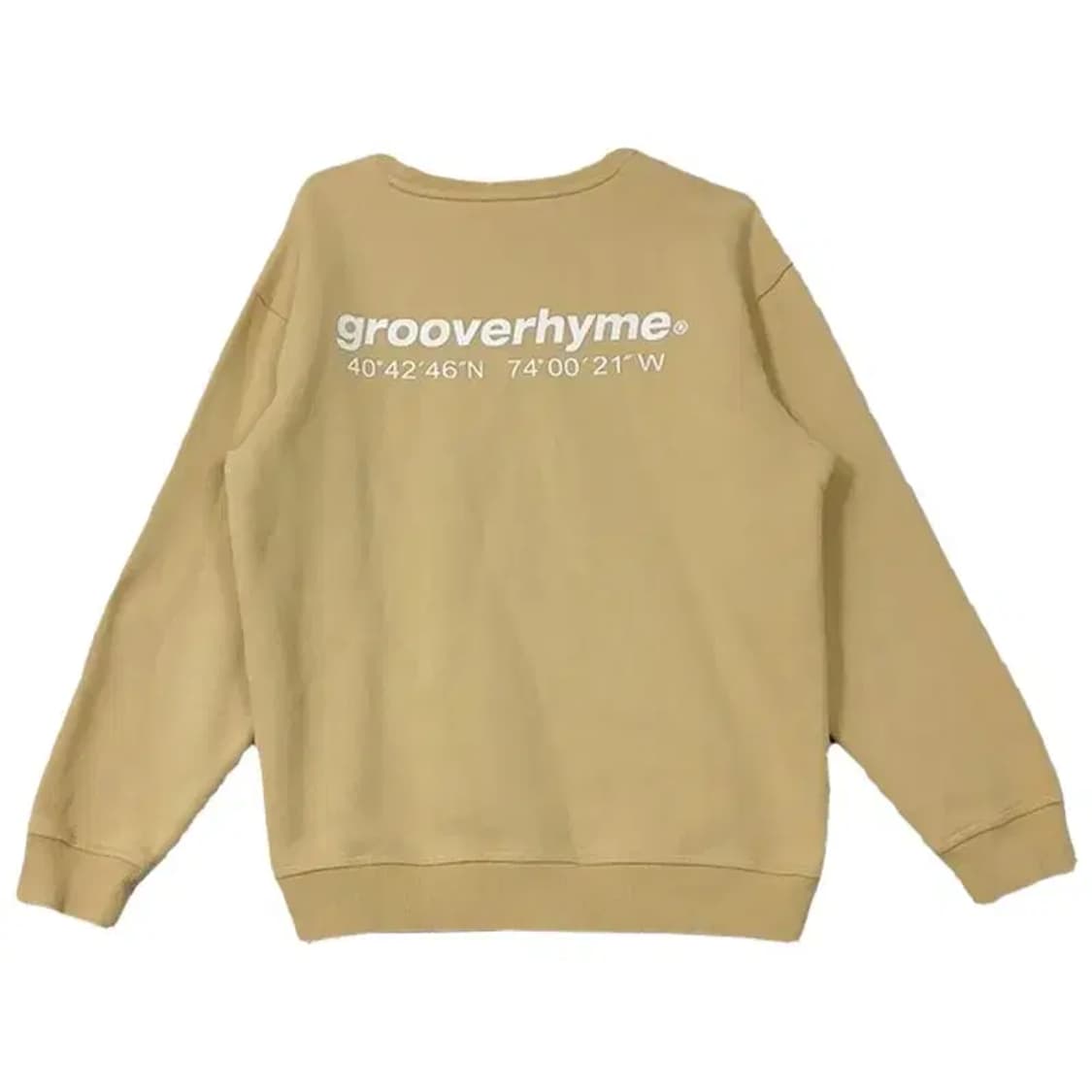 그루브라임 백로고 베이지 맨투맨 M 상품이미지2