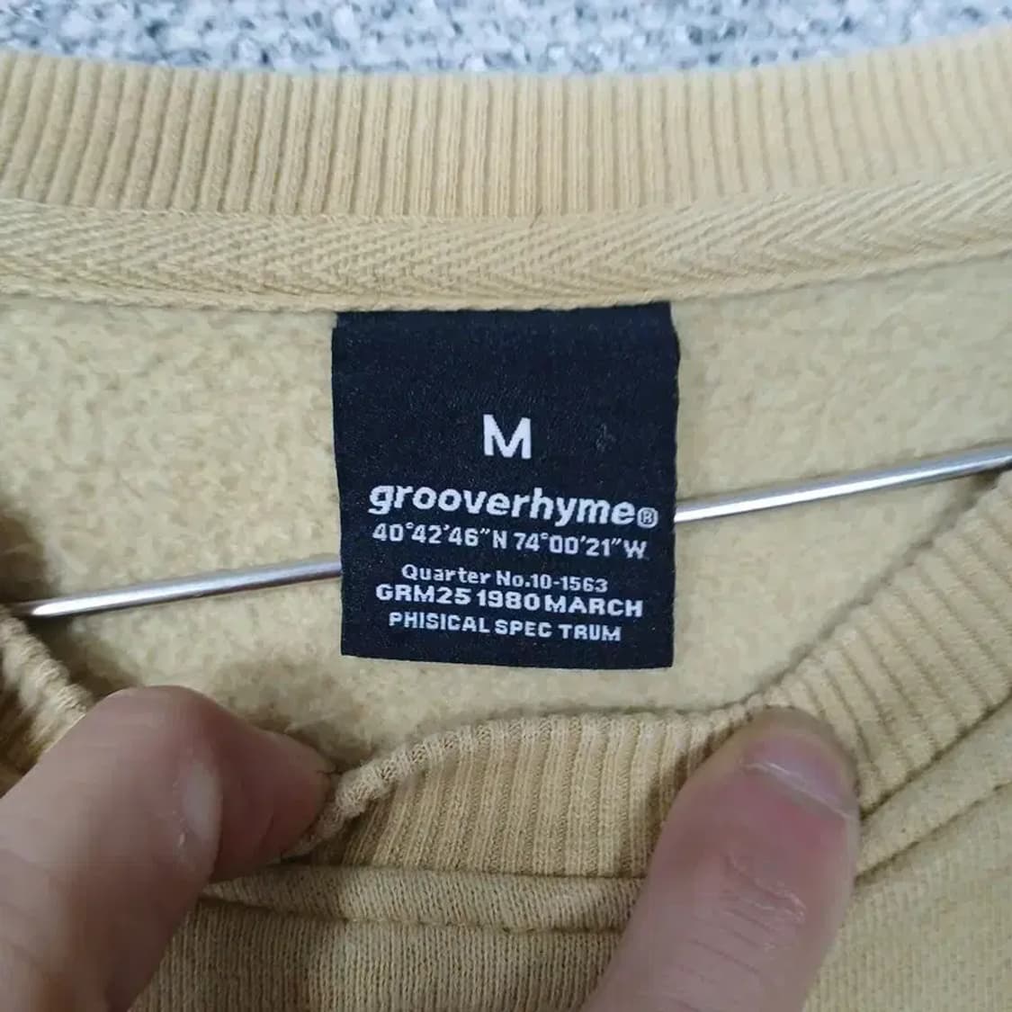 그루브라임 백로고 베이지 맨투맨 M 상품이미지3