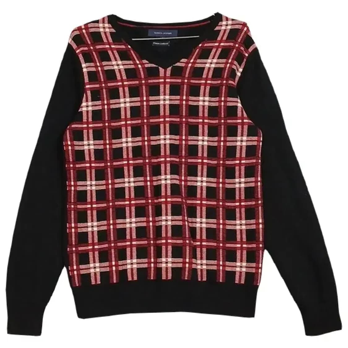 타미힐피거 레드 체크 캐주얼 니트 S 상품이미지1