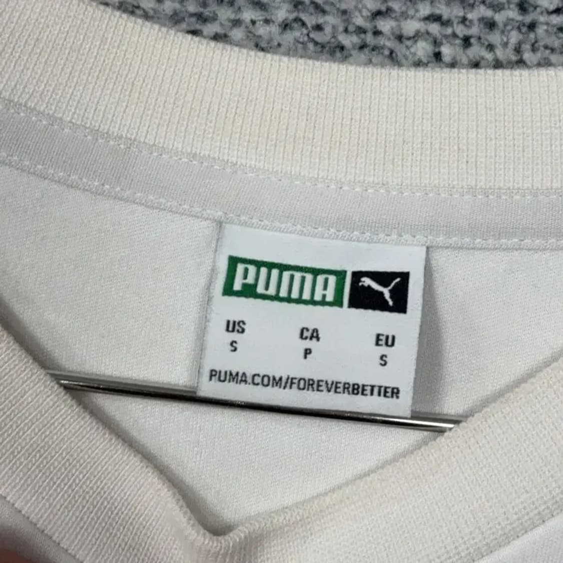 푸마 화이트 로고 캐주얼 맨투맨 S 상품이미지3