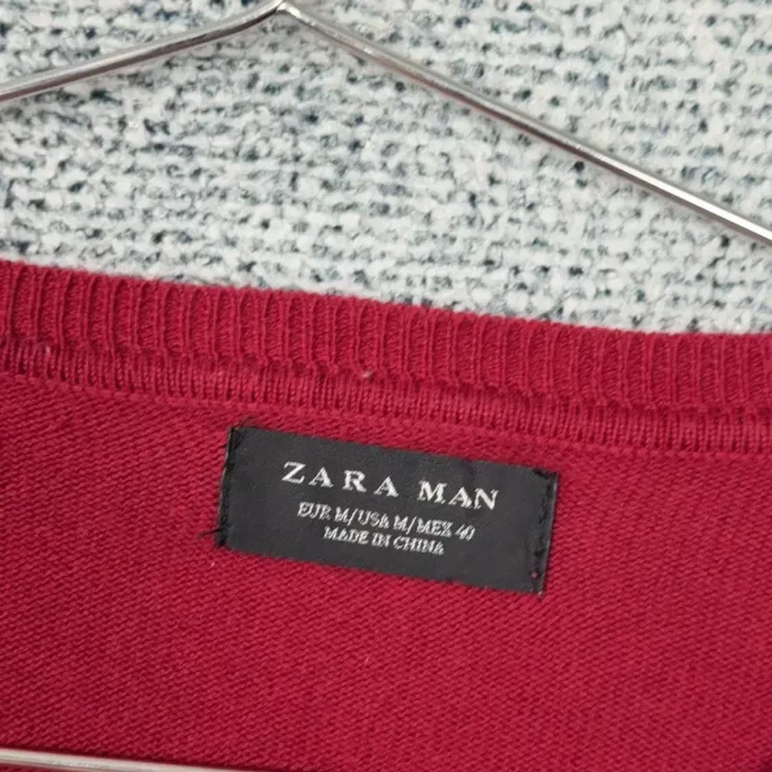 자라 레드 코튼 캐주얼 니트 M 상품이미지5