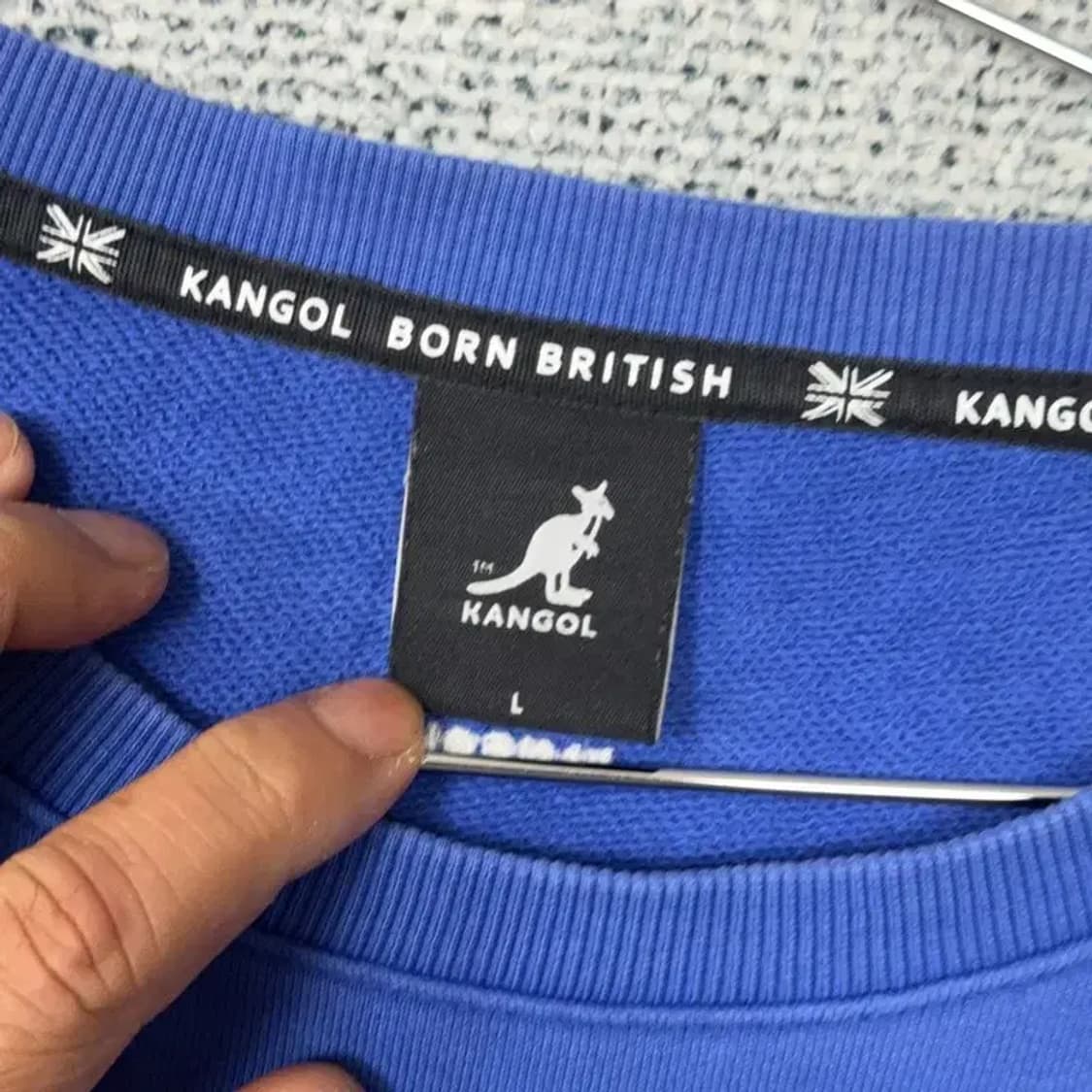 캉골 블루 로고 오버핏 맨투맨 L 상품이미지3