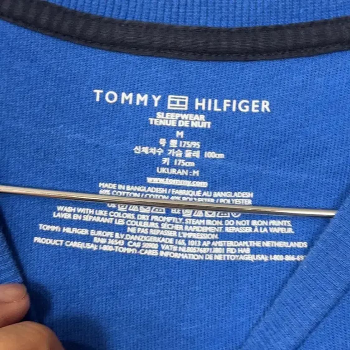 타미힐피거 프린팅 블루 맨투맨 M 상품이미지3