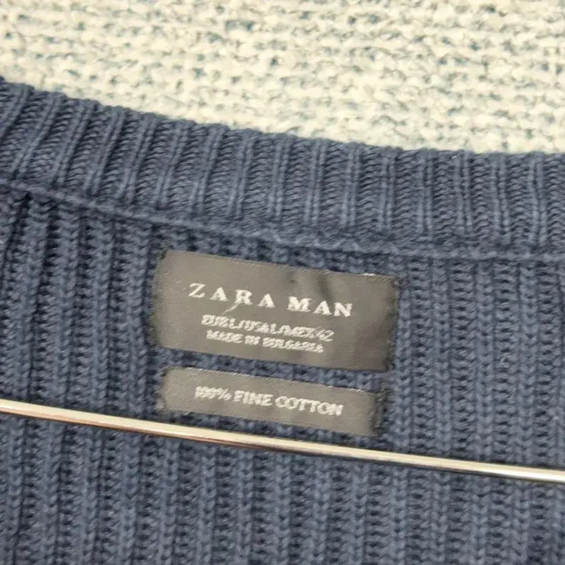 자라 네이비 캐주얼 코튼 니트 EURL/USAL/MEX42 상품이미지5