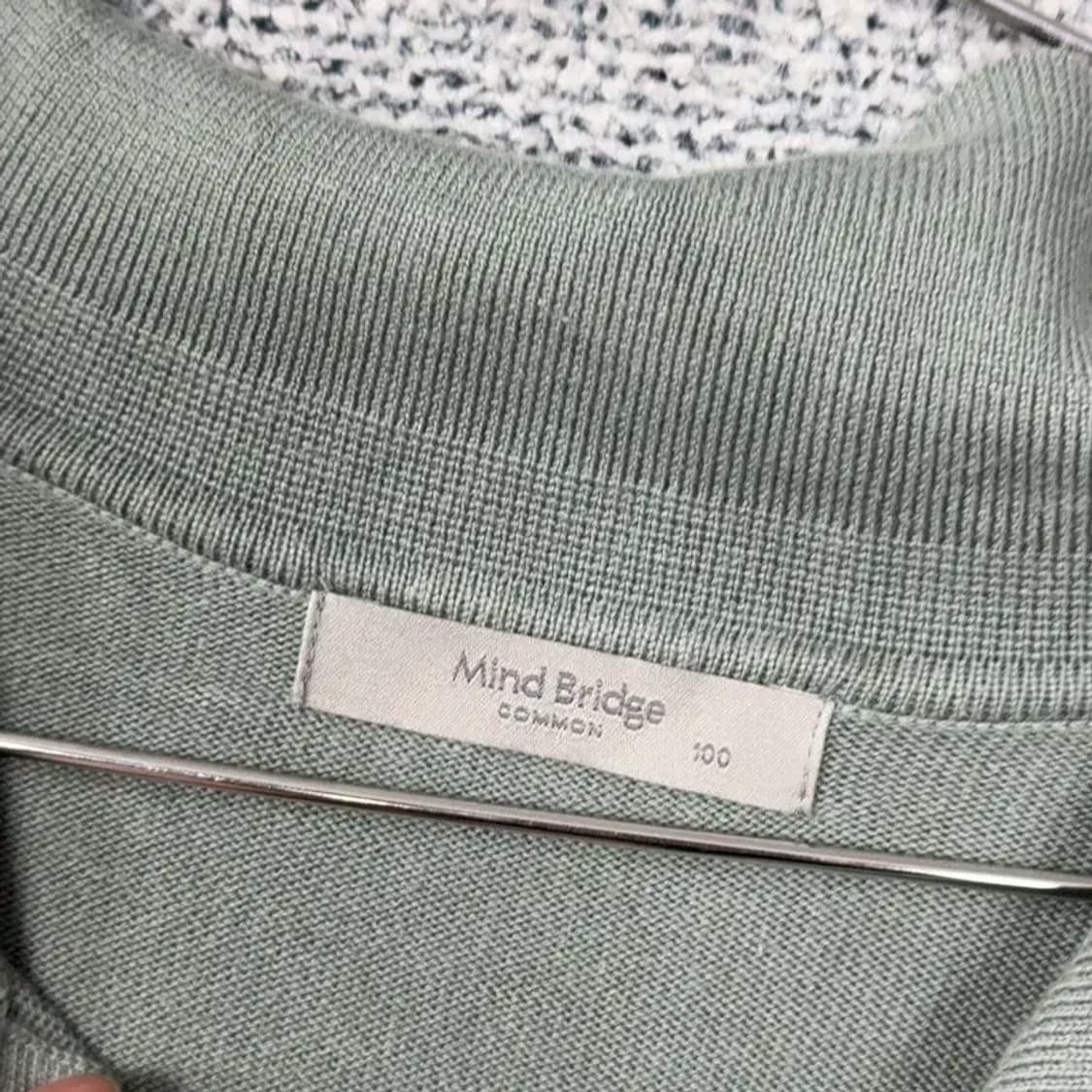 마인드브릿지 라이트 그린 카라 니트 XL 상품이미지5