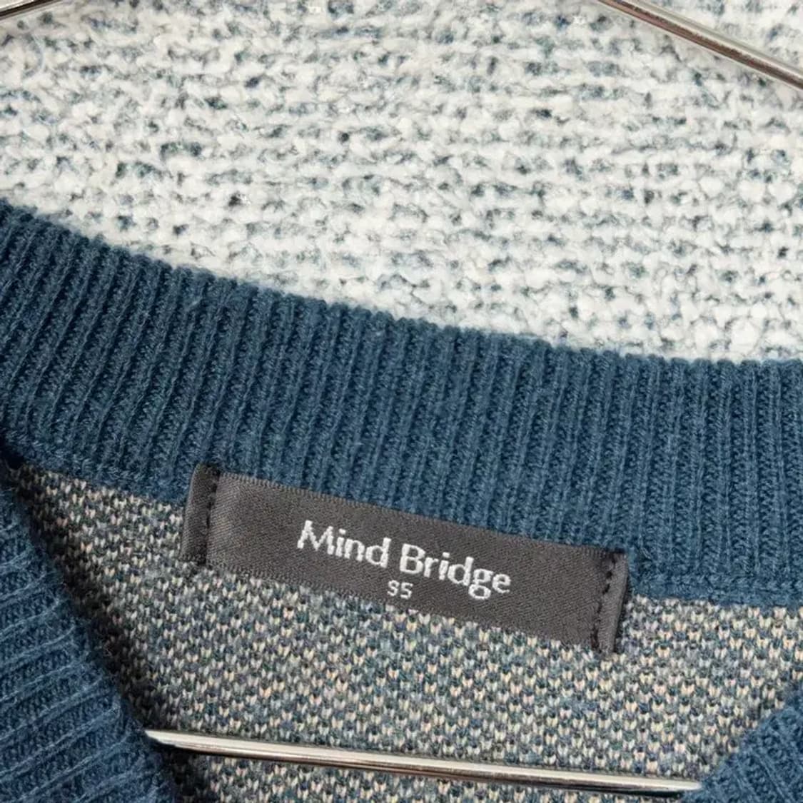 마인드브릿지 체크 네이비 니트 95 상품이미지5