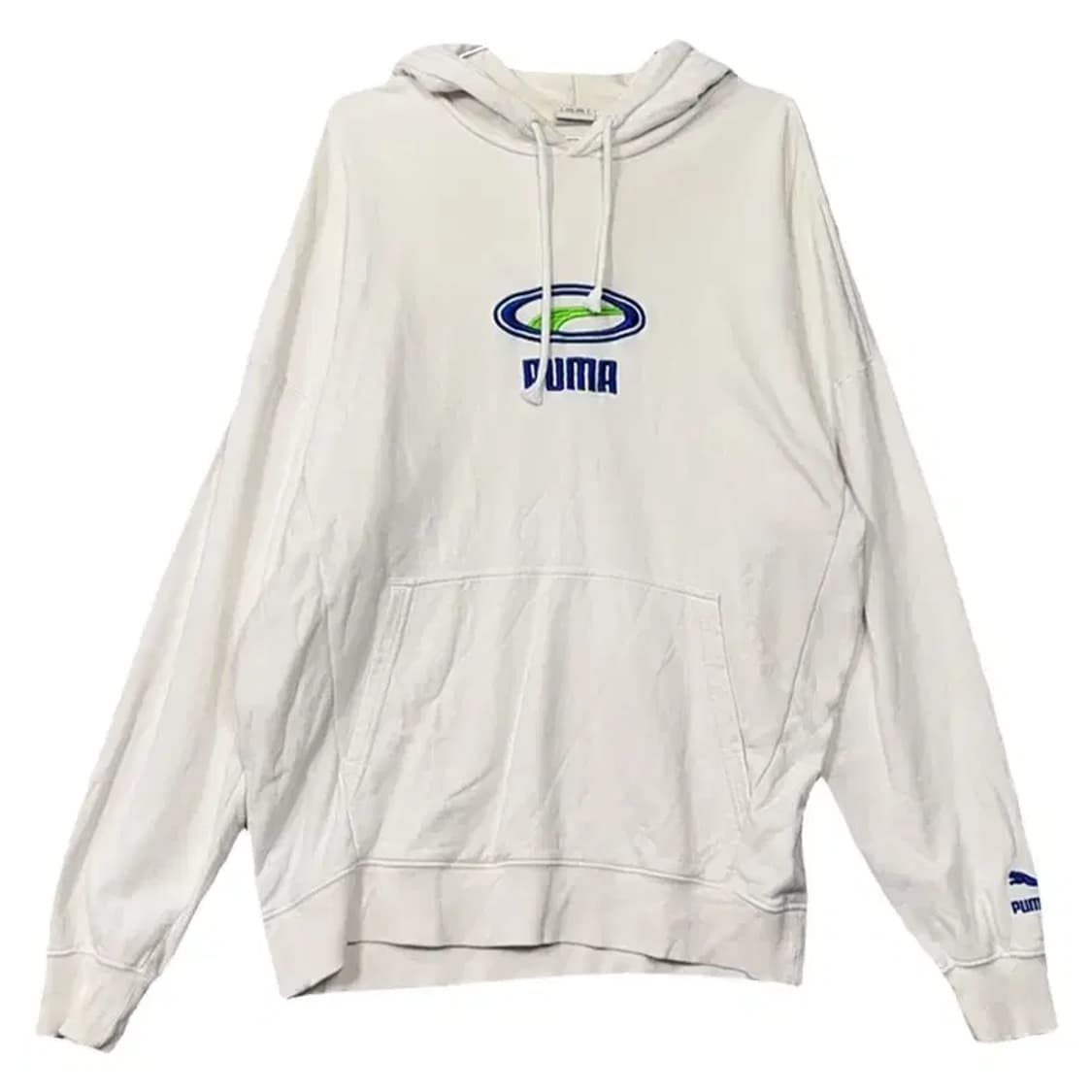 푸마 빈티지 센터 로고 크림 후드티 L 상품이미지1