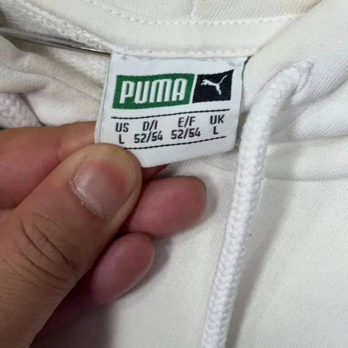 푸마 빈티지 센터 로고 크림 후드티 L 상품이미지3