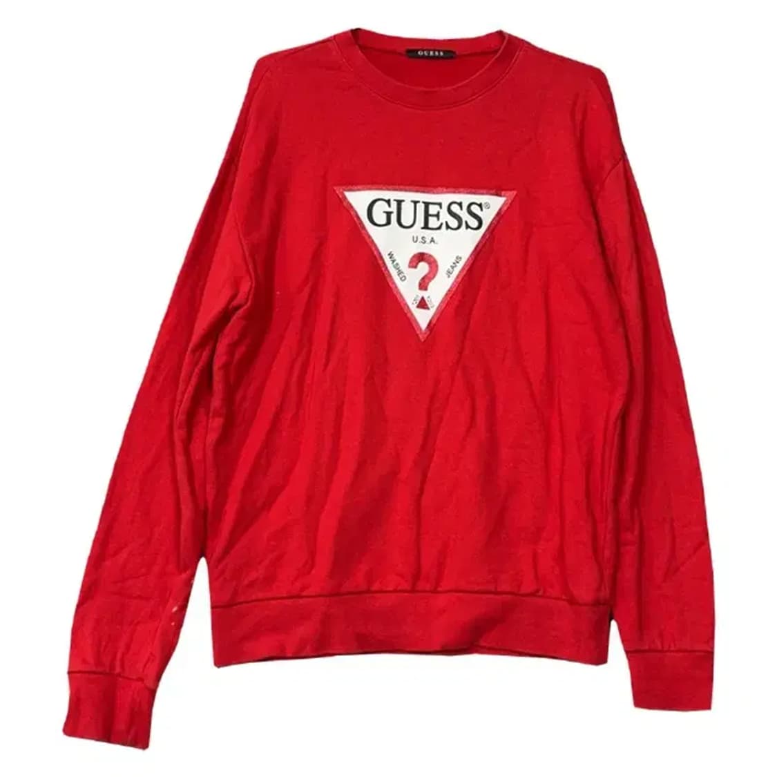 게스 프린팅 레드 맨투맨 M 상품이미지1