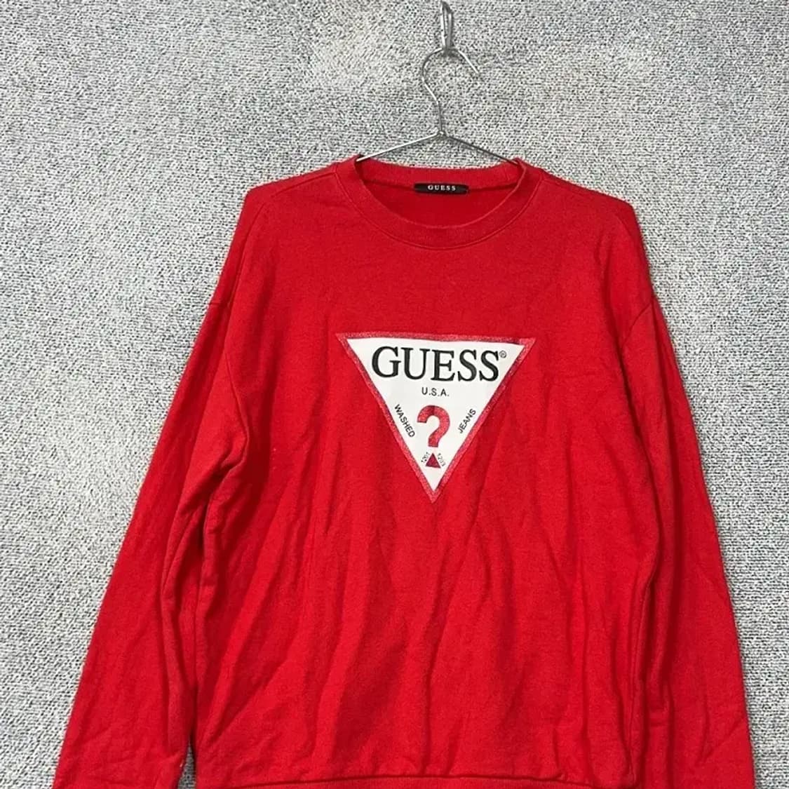 게스 프린팅 레드 맨투맨 M 상품이미지3