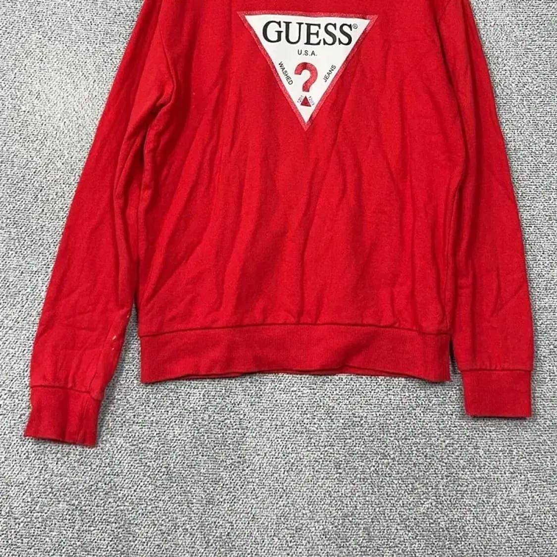 게스 프린팅 레드 맨투맨 M 상품이미지4