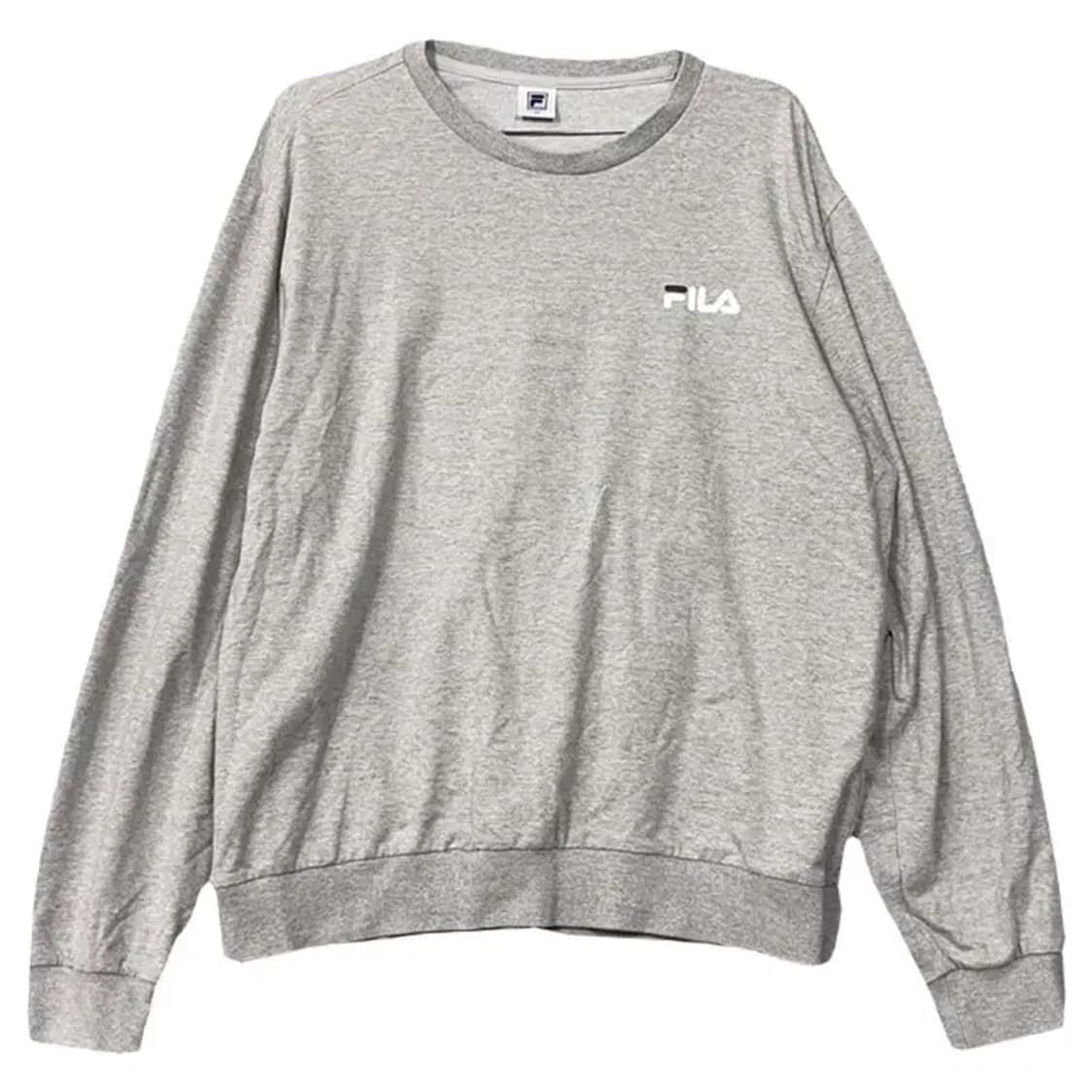 휠라 라이트 그레이 스펠 로고 맨투맨 110 상품이미지1