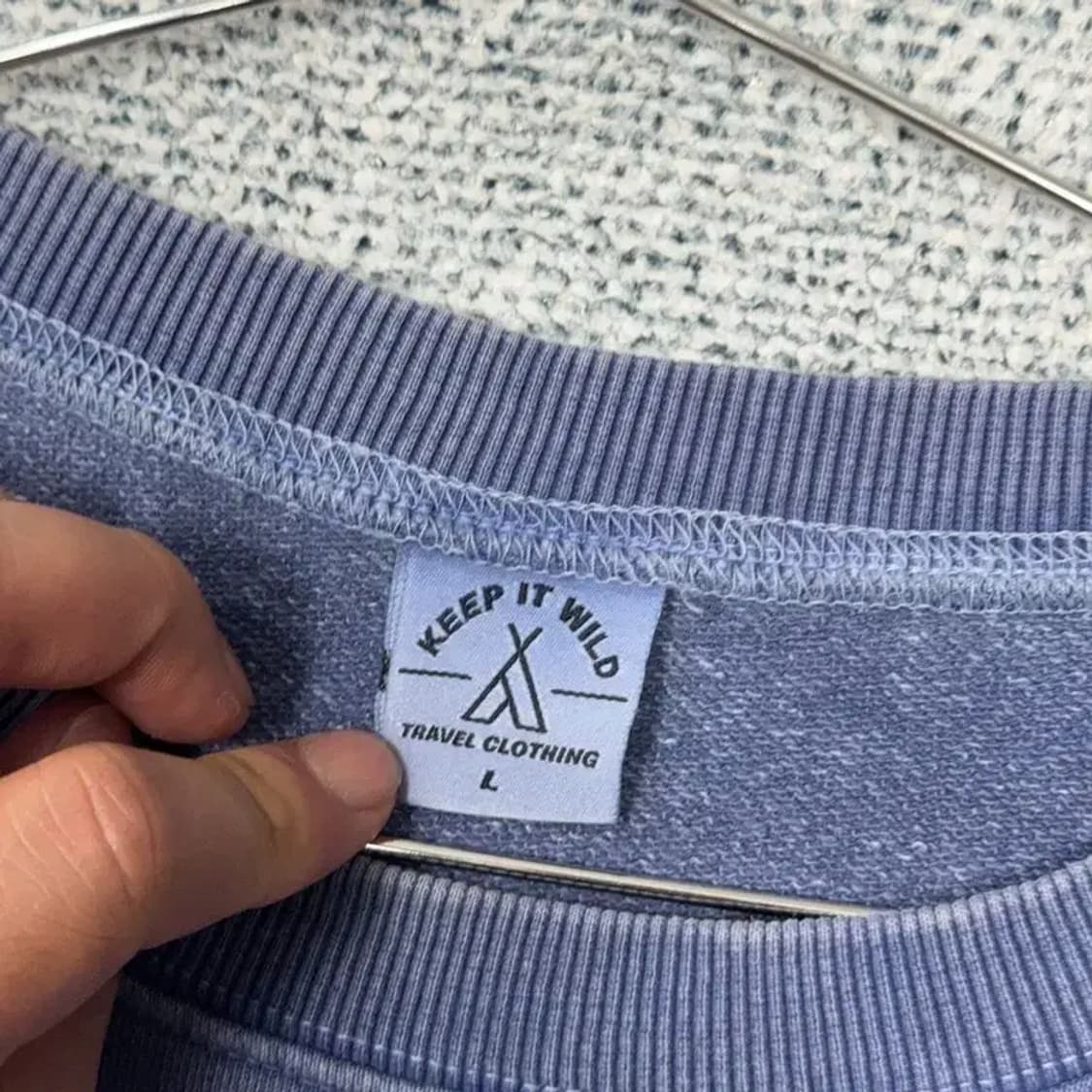트래블 네이비 로고 피그먼트 맨투맨 L 상품이미지4