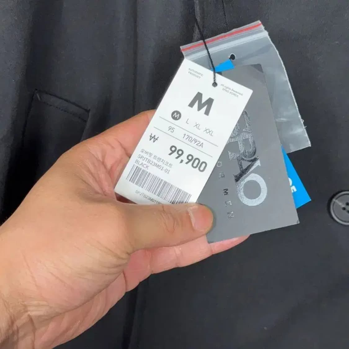 [새상품]스파오 블랙 버튼 클래식 코트 95 상품이미지6