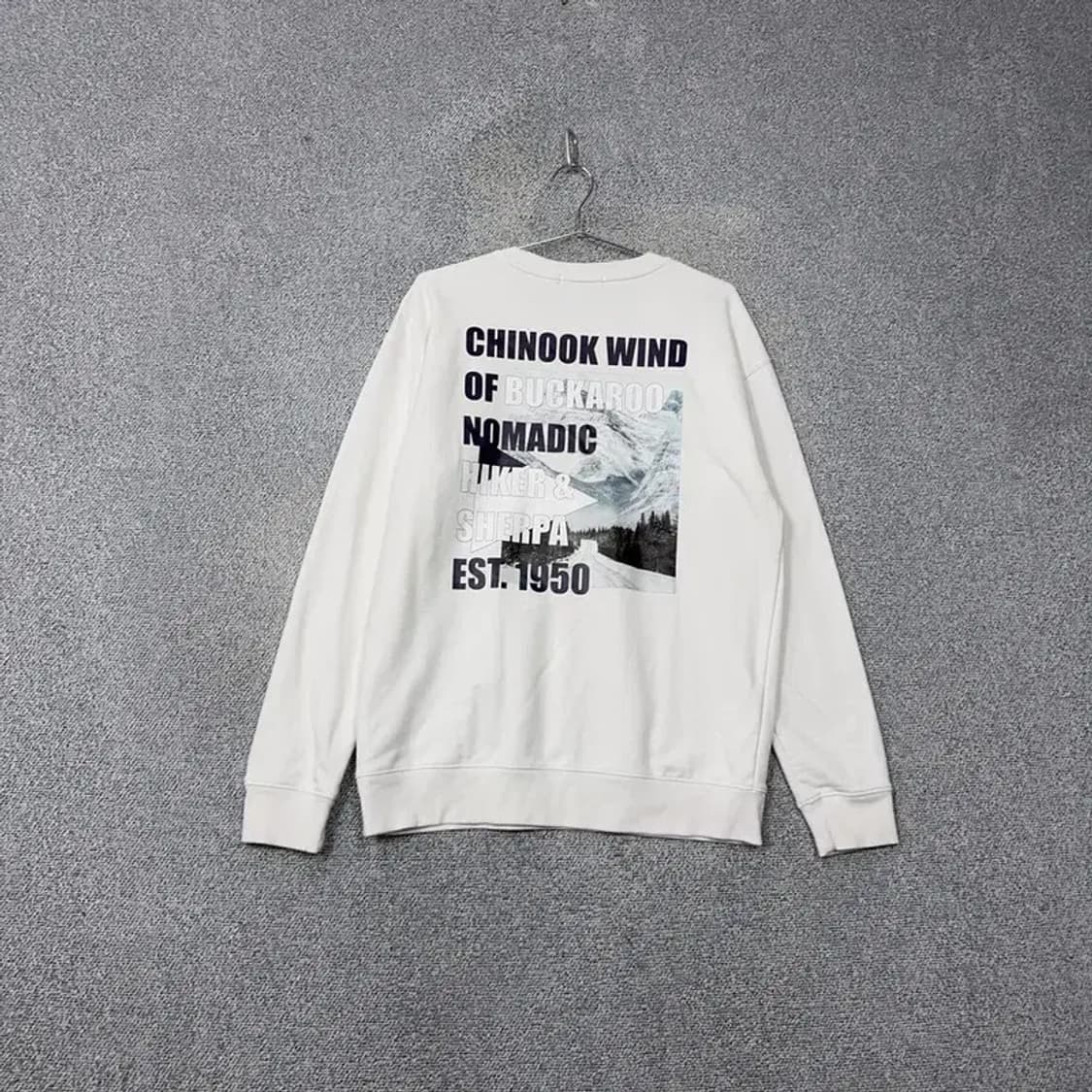 버커루 화이트 로고 맨투맨 L 상품이미지2