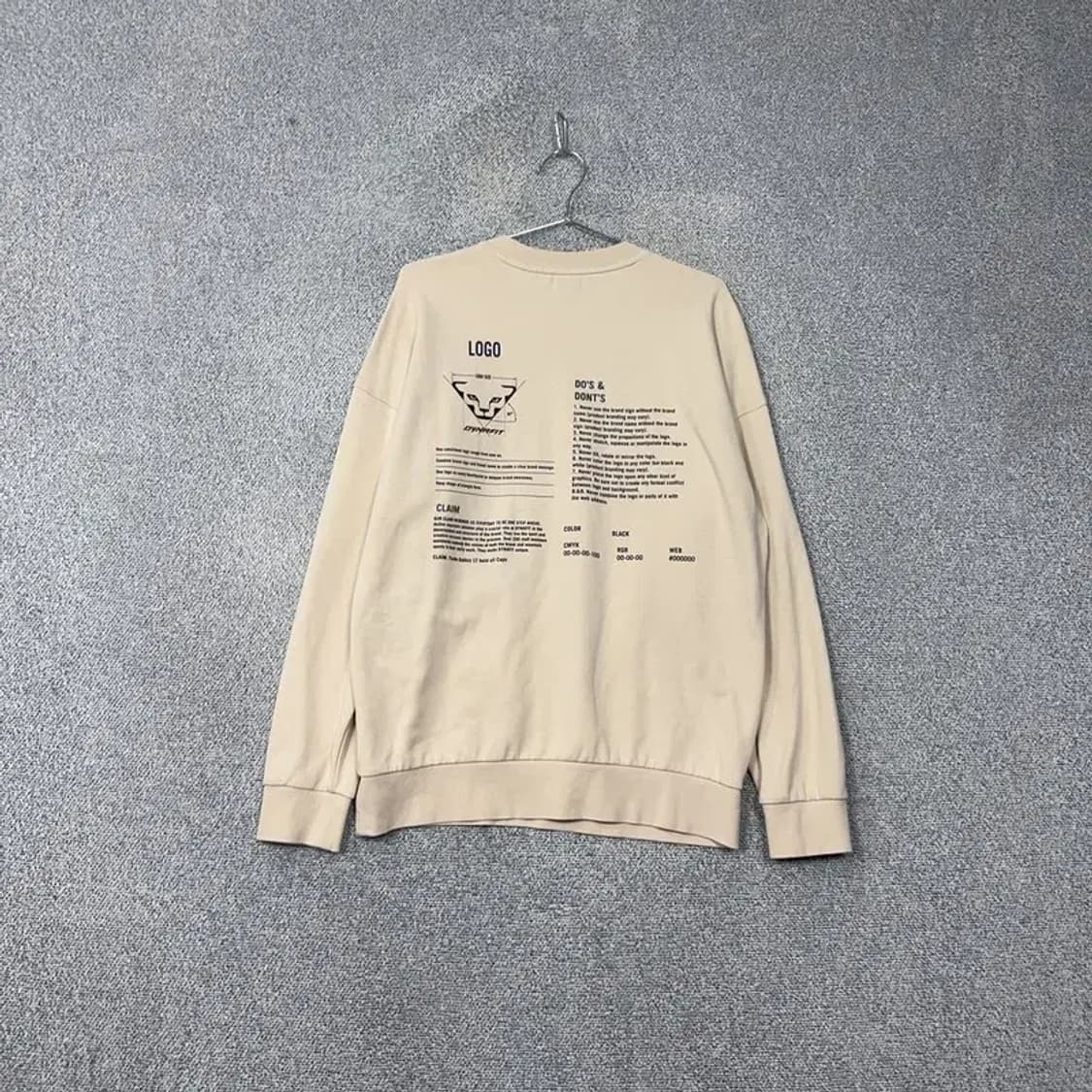 다이나핏 베이지 센터 로고 맨투맨 M 상품이미지2