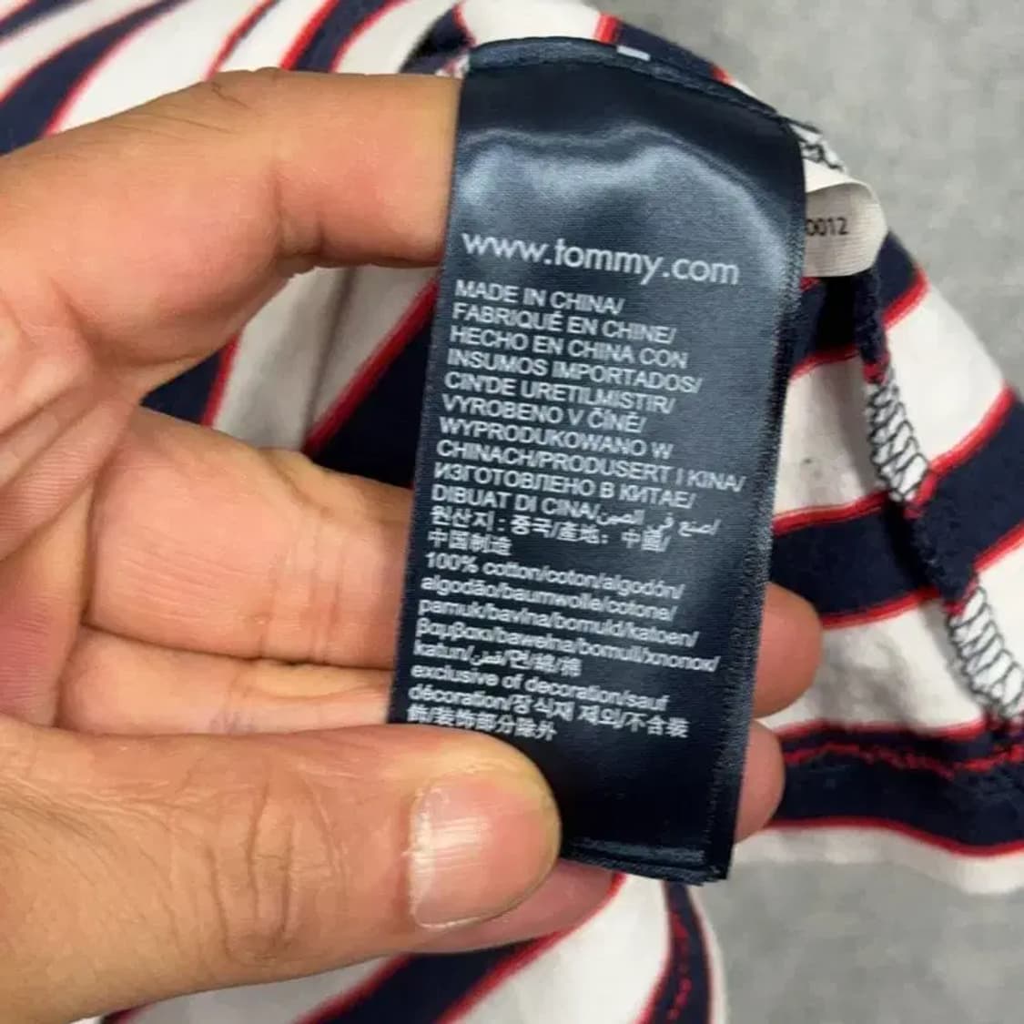 타미힐피거 스트라이프 로고 긴팔티 M 상품이미지4