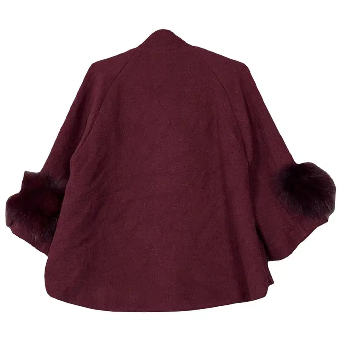 잇 미샤 버건디 클래식 소매 폭스 퍼 코트 XL 상품이미지2