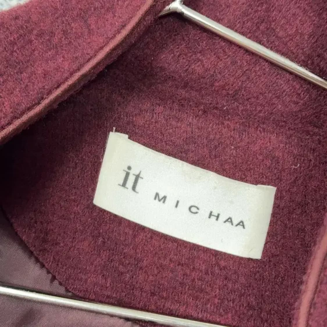 잇 미샤 버건디 클래식 소매 폭스 퍼 코트 XL 상품이미지4