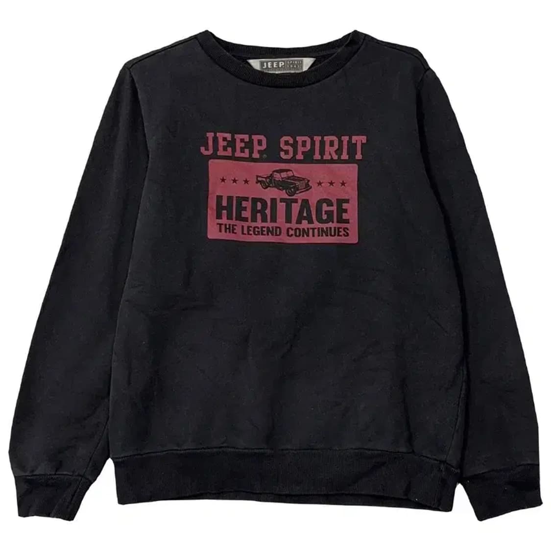 지프 프린팅 블랙 맨투맨 M(95) 상품이미지1